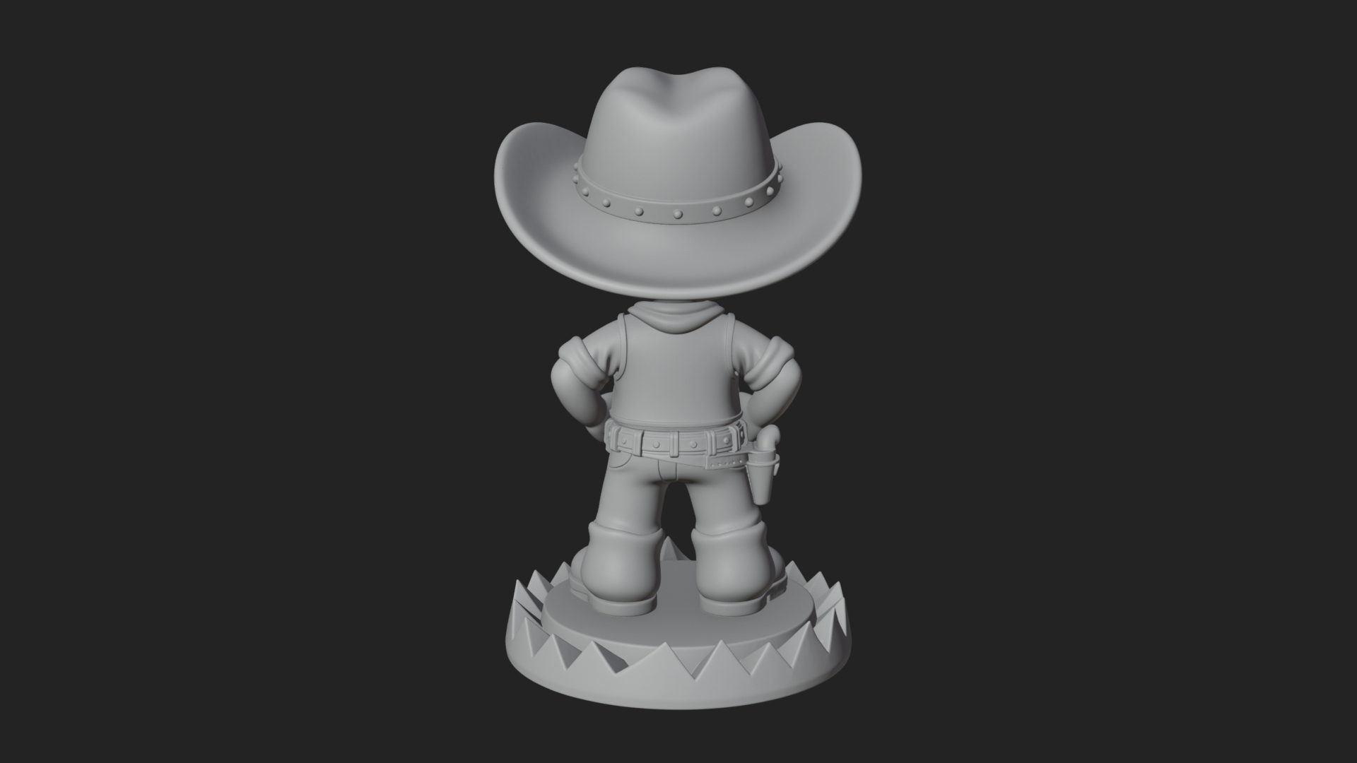 Chibi Cowboy Sheriff Statue Design 2 3D Print Model 3D Model
