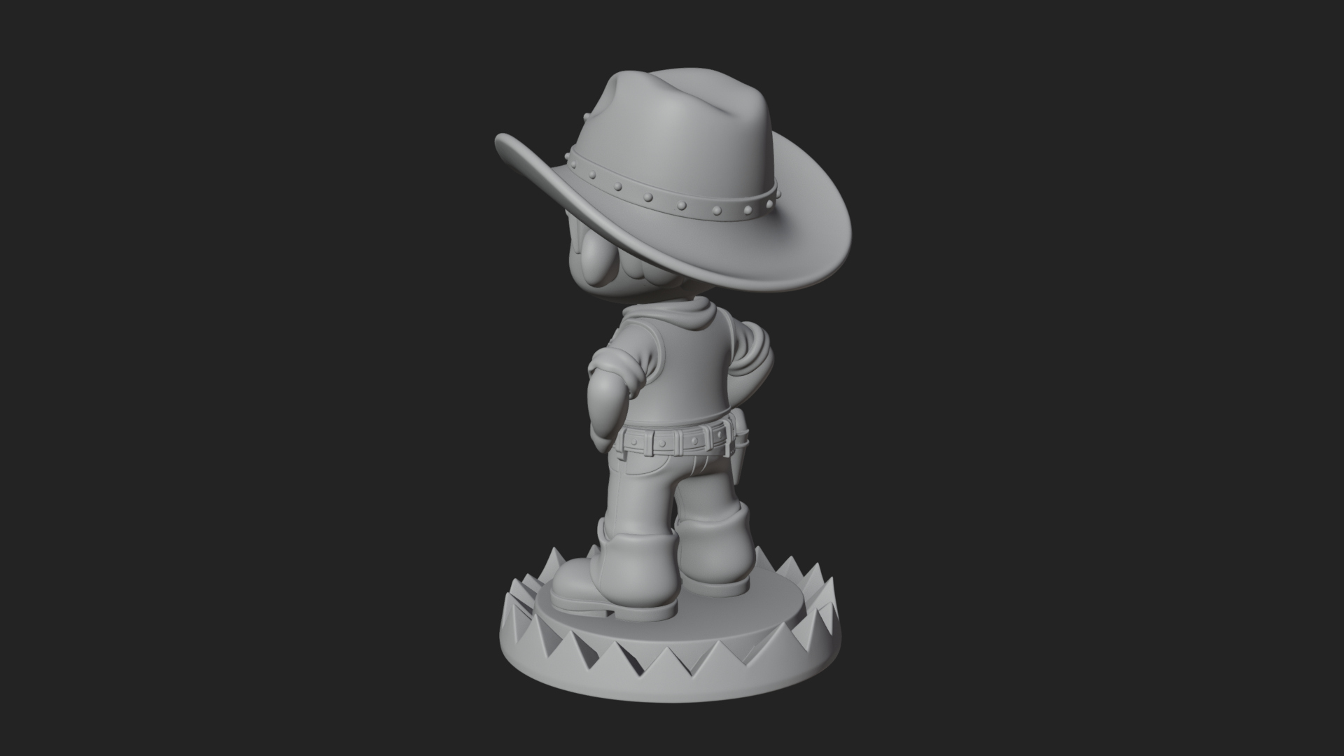 Chibi Cowboy Sheriff Statue Design 2 3D Print Model 3D Model