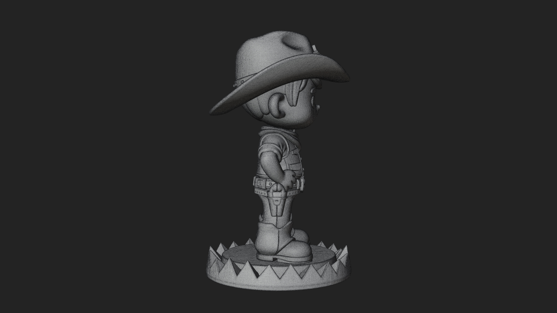 Chibi Cowboy Sheriff Statue Design 2 3D Print Model 3D Model