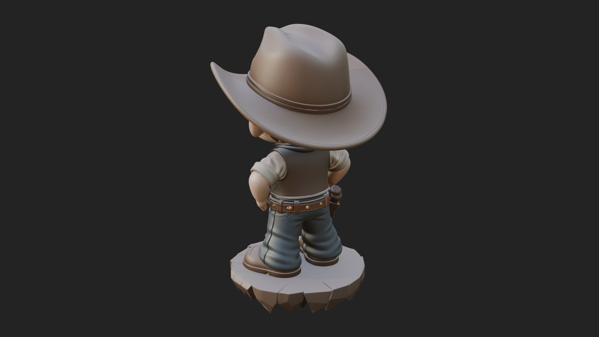 Chibi Cowboy Sheriff Statue Design 3 3D Print Model 3D Model
