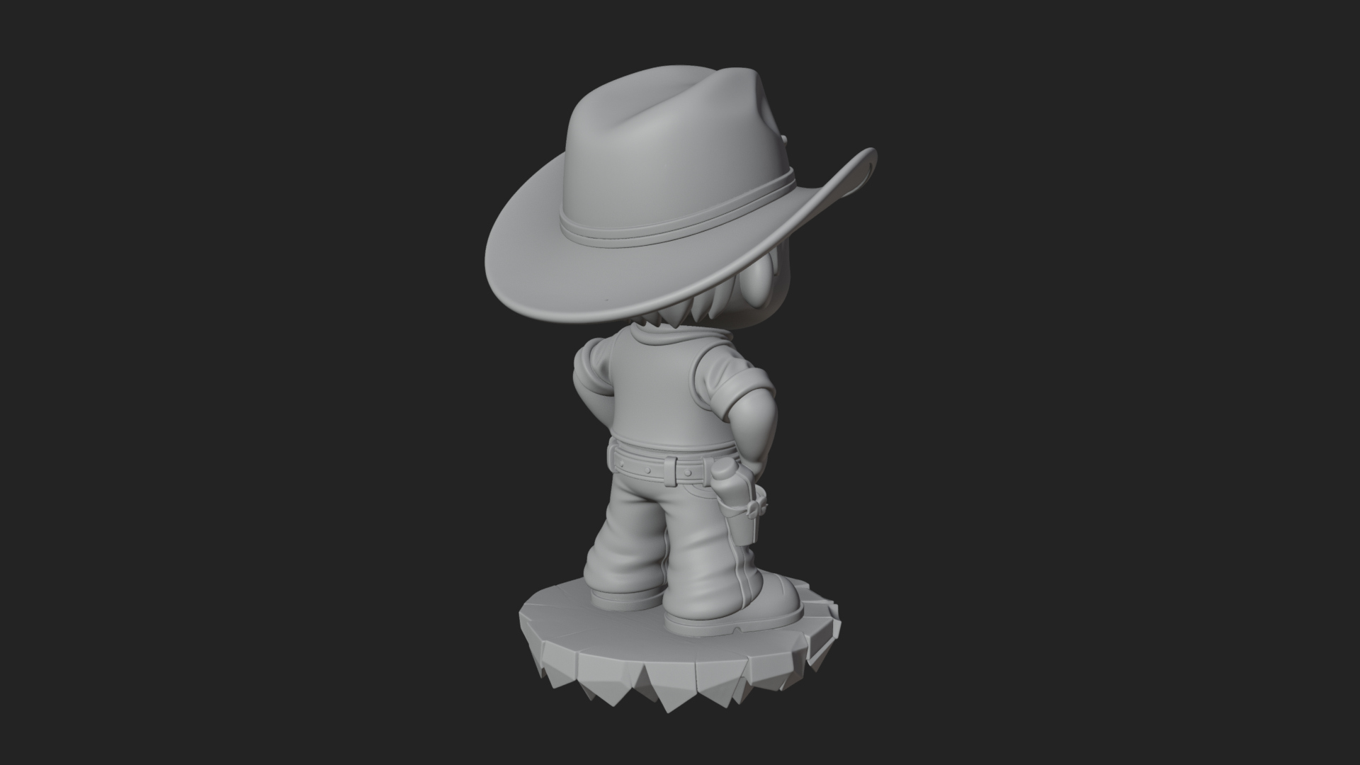 Chibi Cowboy Sheriff Statue Design 3 3D Print Model 3D Model