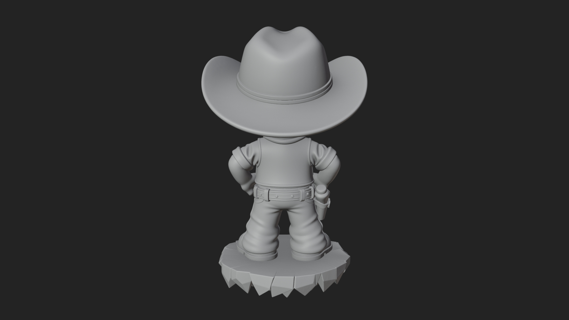 Chibi Cowboy Sheriff Statue Design 3 3D Print Model 3D Model