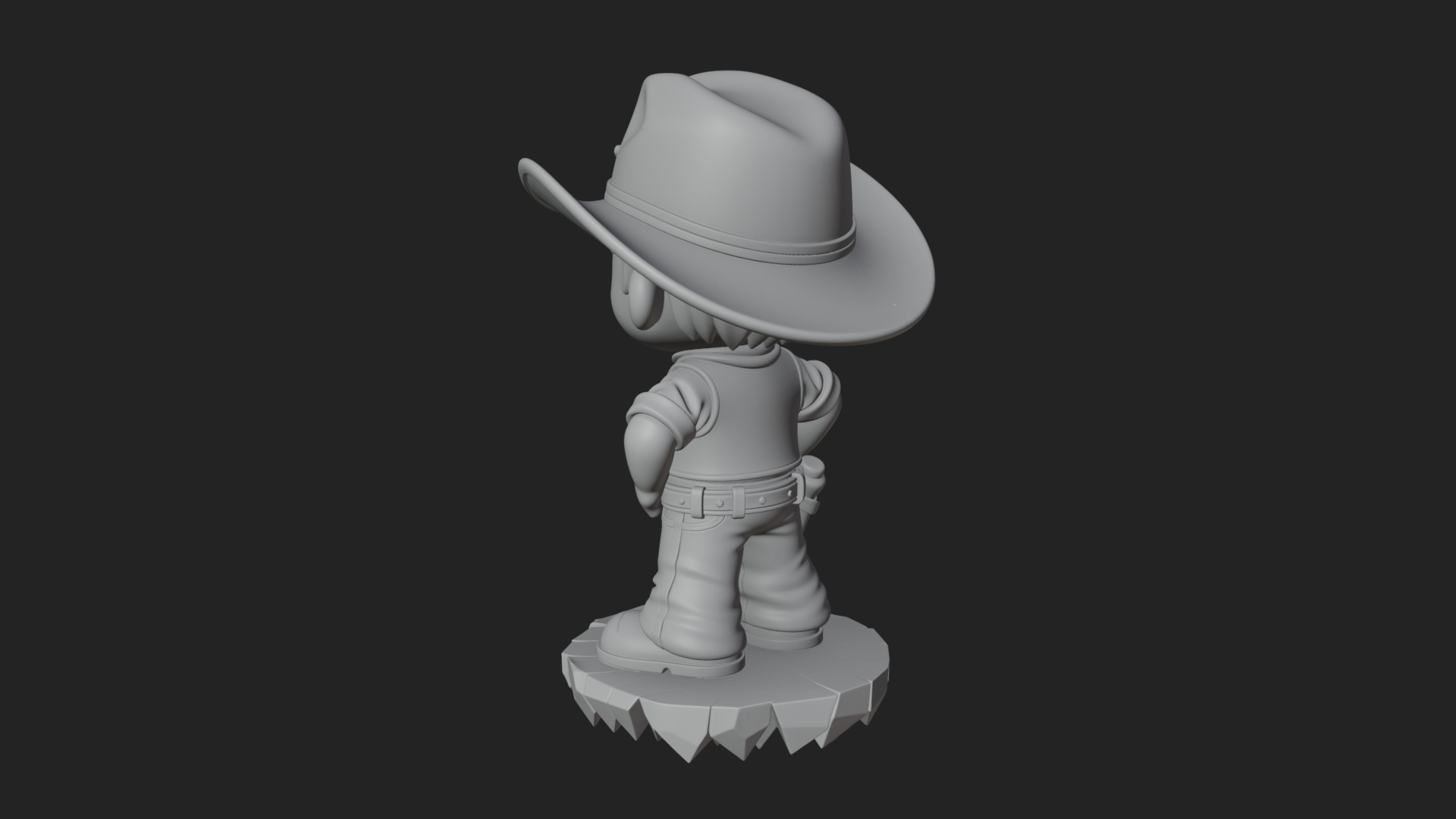 Chibi Cowboy Sheriff Statue Design 3 3D Print Model 3D Model
