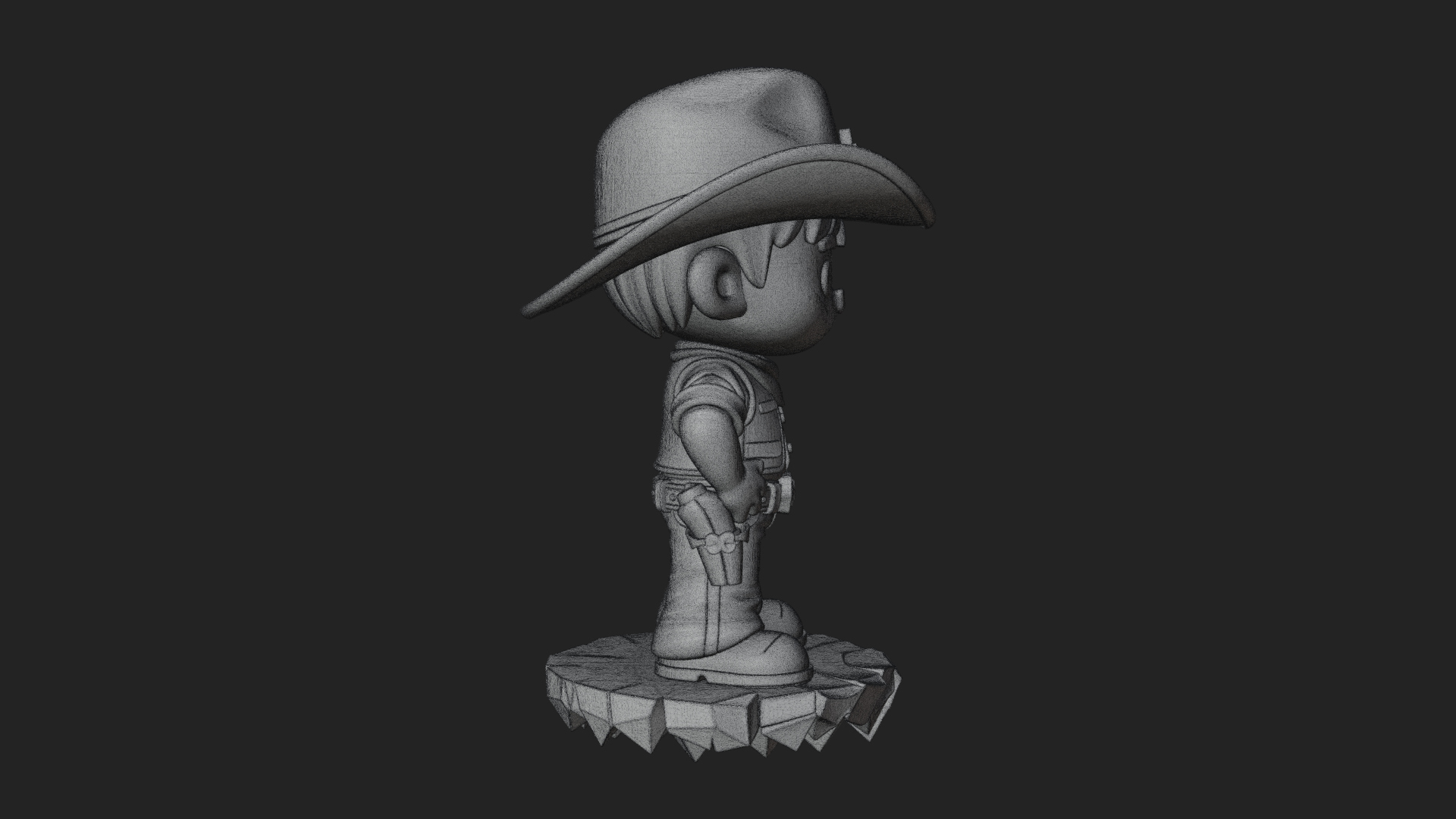 Chibi Cowboy Sheriff Statue Design 3 3D Print Model 3D Model