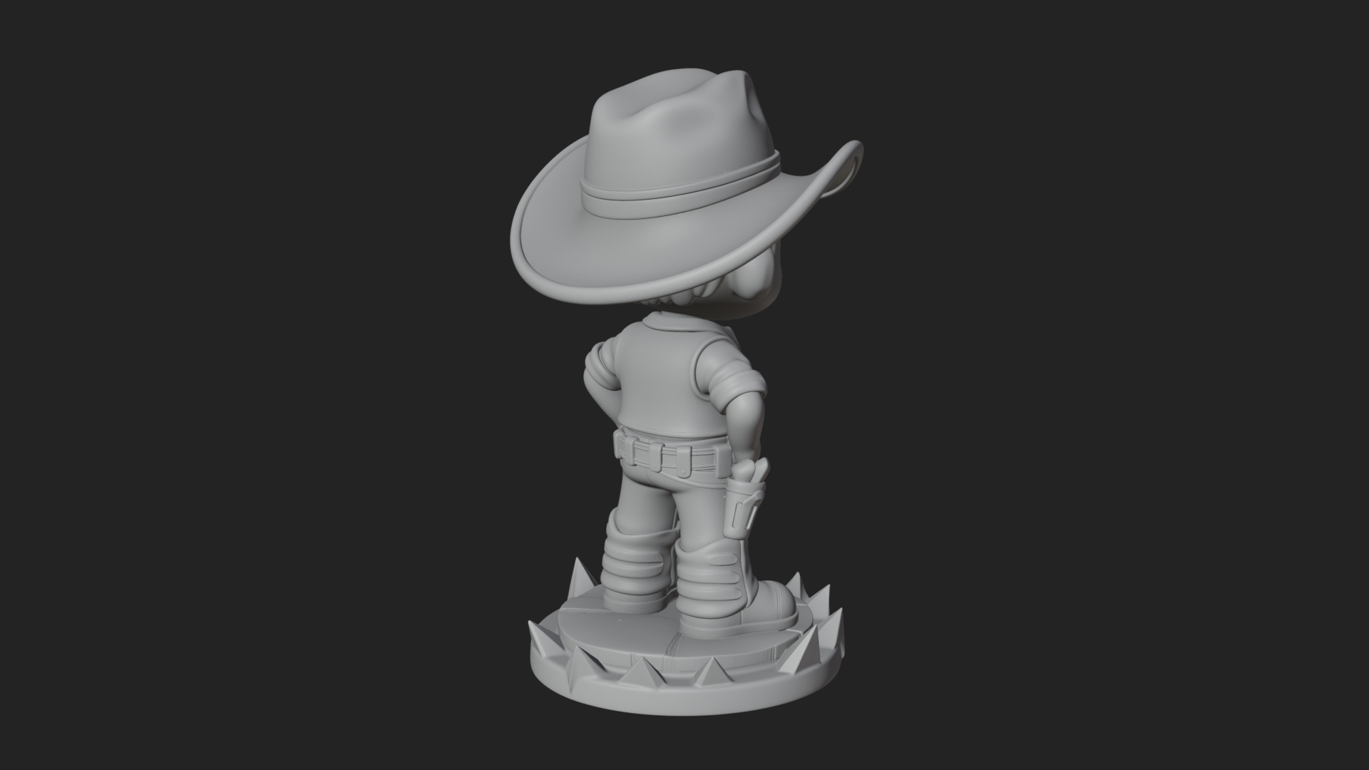 Chibi Cowboy Sheriff Statue Design 4 3D Print Model 3D Model