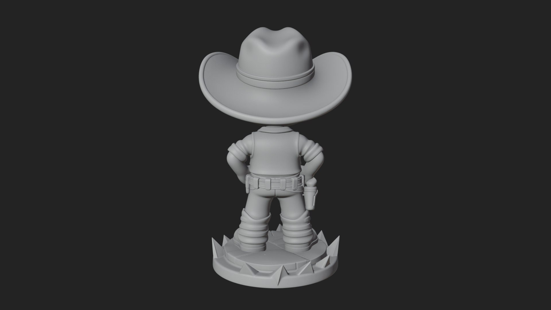 Chibi Cowboy Sheriff Statue Design 4 3D Print Model 3D Model