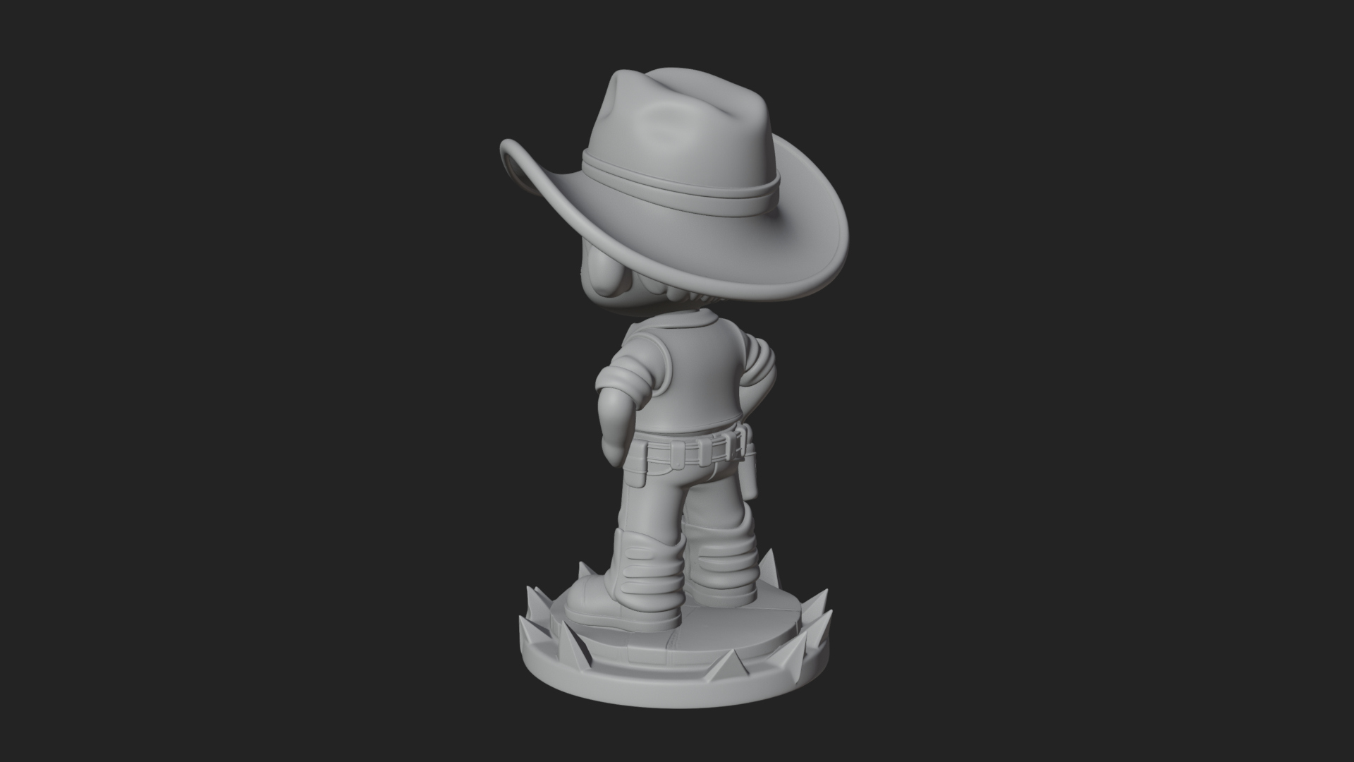 Chibi Cowboy Sheriff Statue Design 4 3D Print Model 3D Model