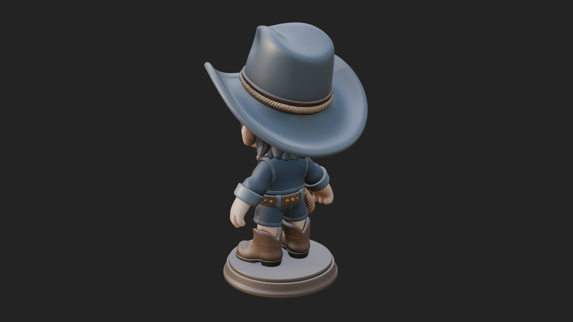 Chibi Cowboy Sheriff Statue Design 5 3D Print Model 3D Model