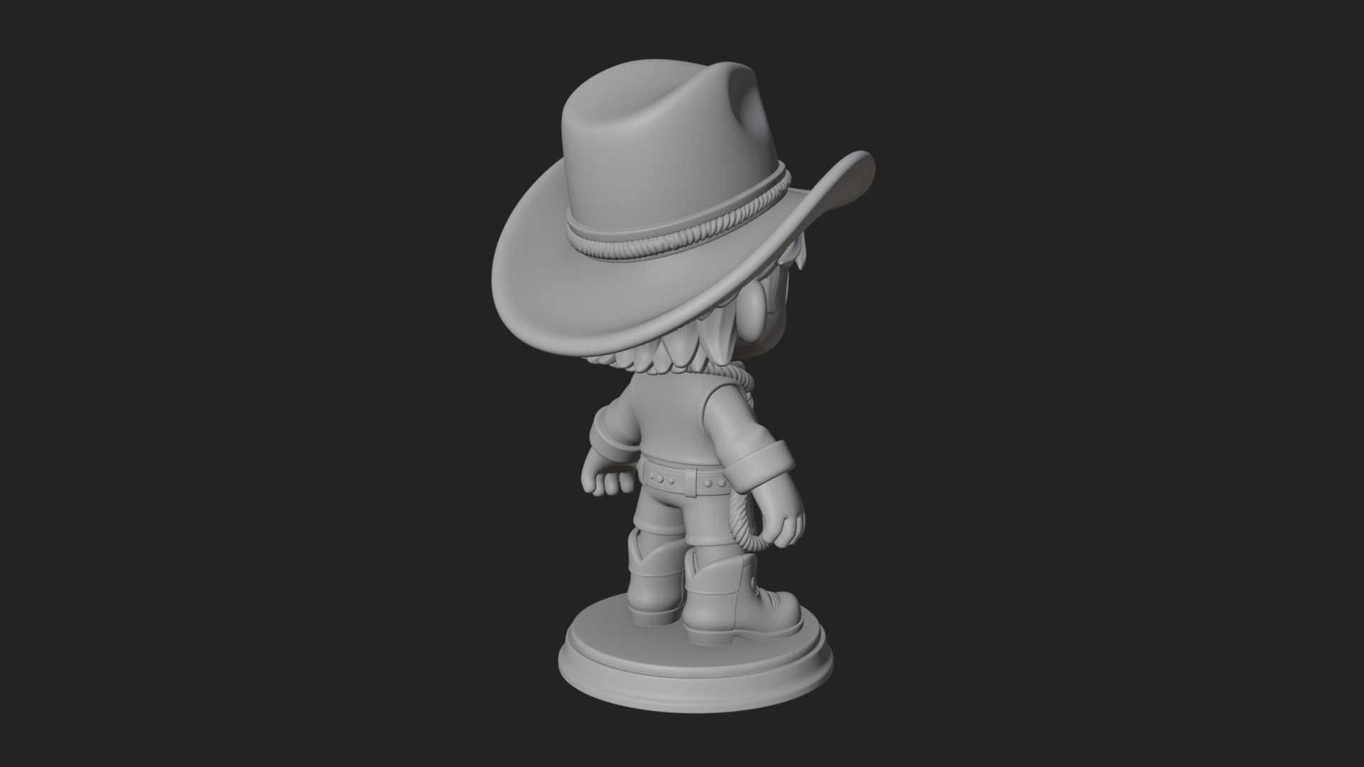 Chibi Cowboy Sheriff Statue Design 5 3D Print Model 3D Model