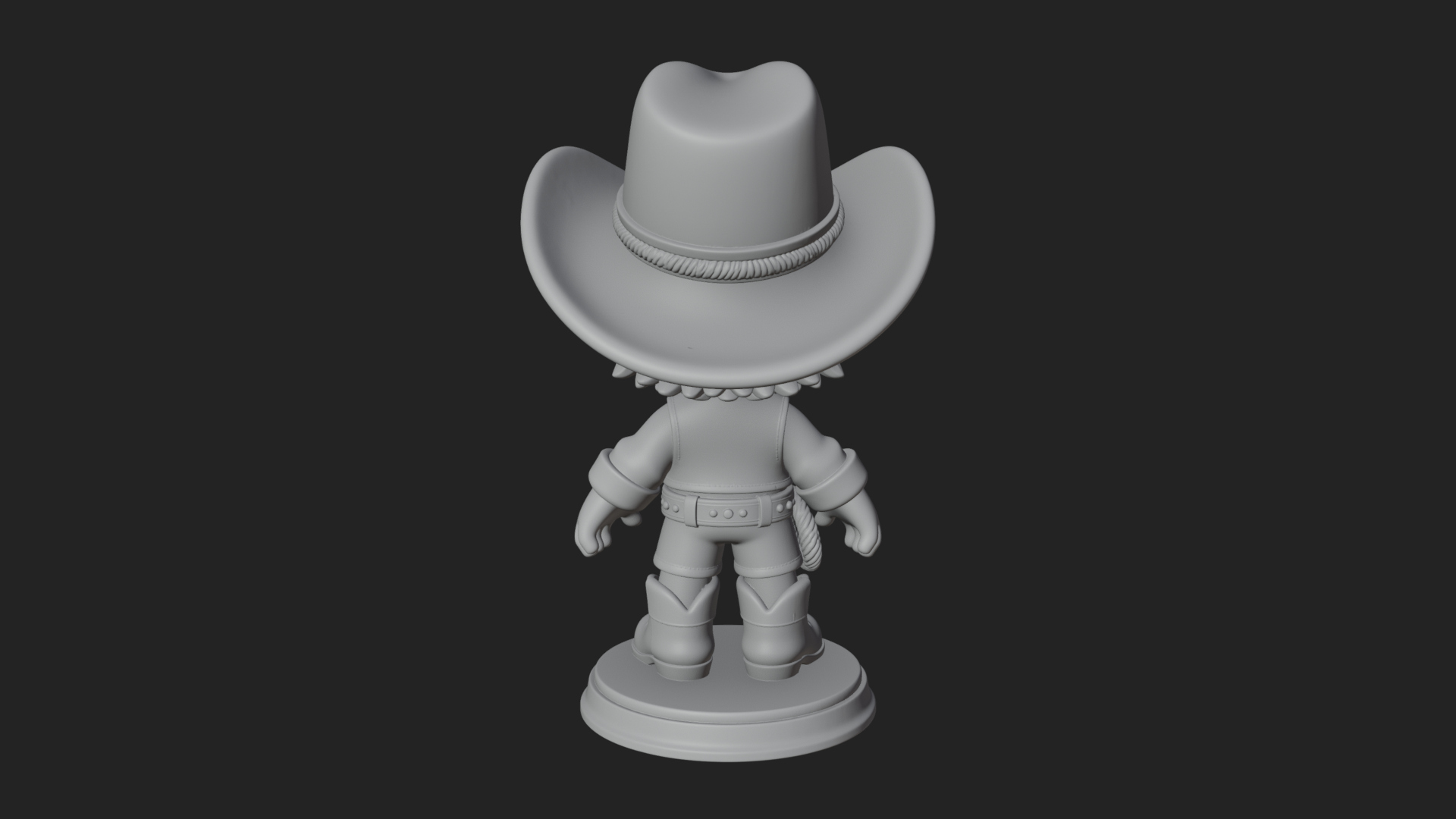 Chibi Cowboy Sheriff Statue Design 5 3D Print Model 3D Model