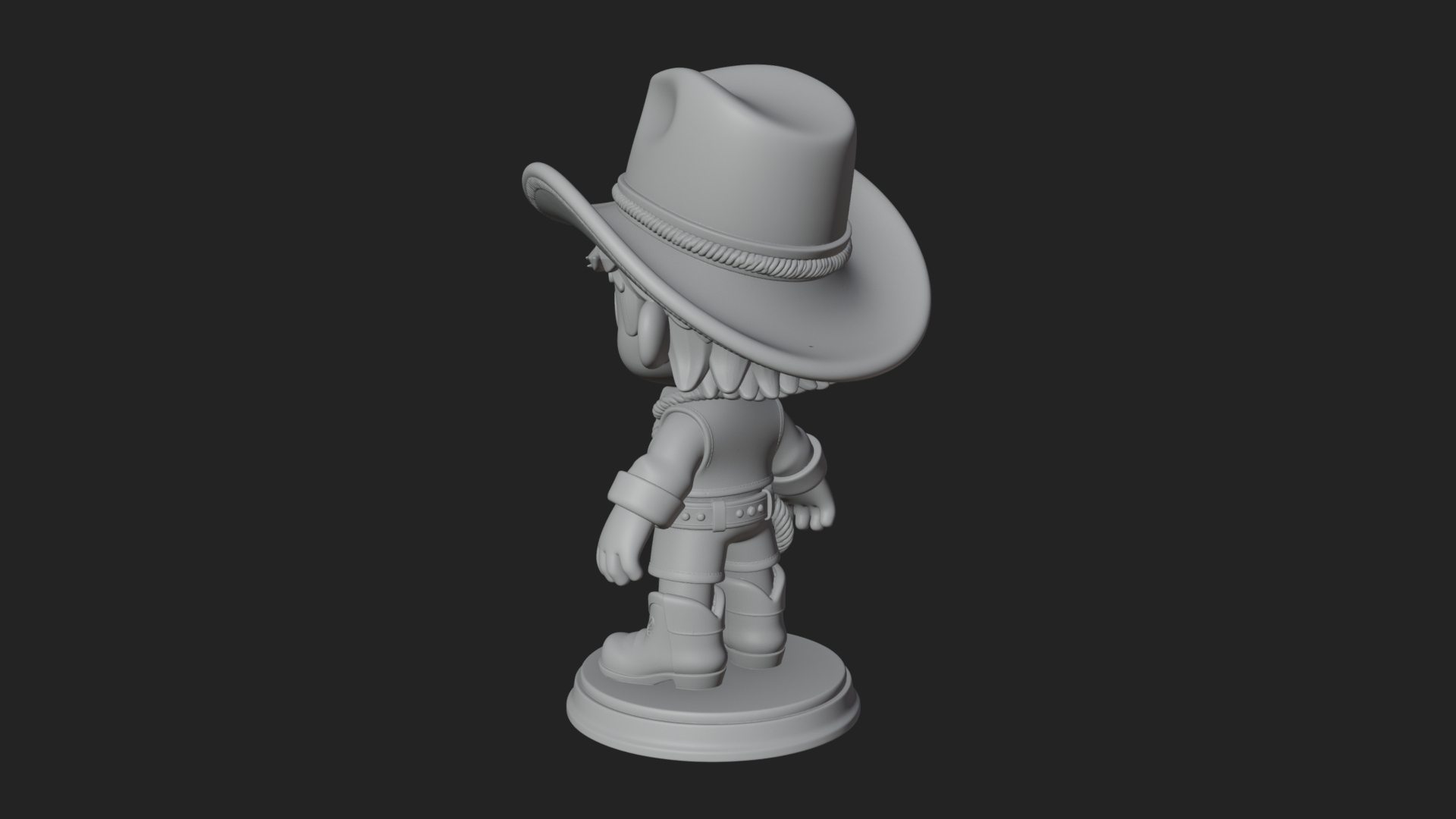 Chibi Cowboy Sheriff Statue Design 5 3D Print Model 3D Model