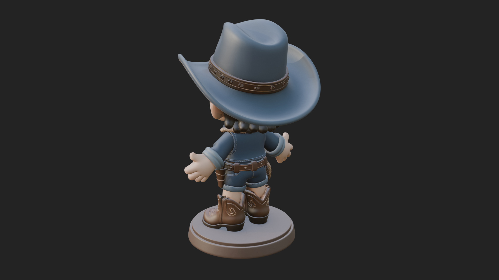 Chibi Cowboy Sheriff Statue Design 6 3D Print Model 3D Model