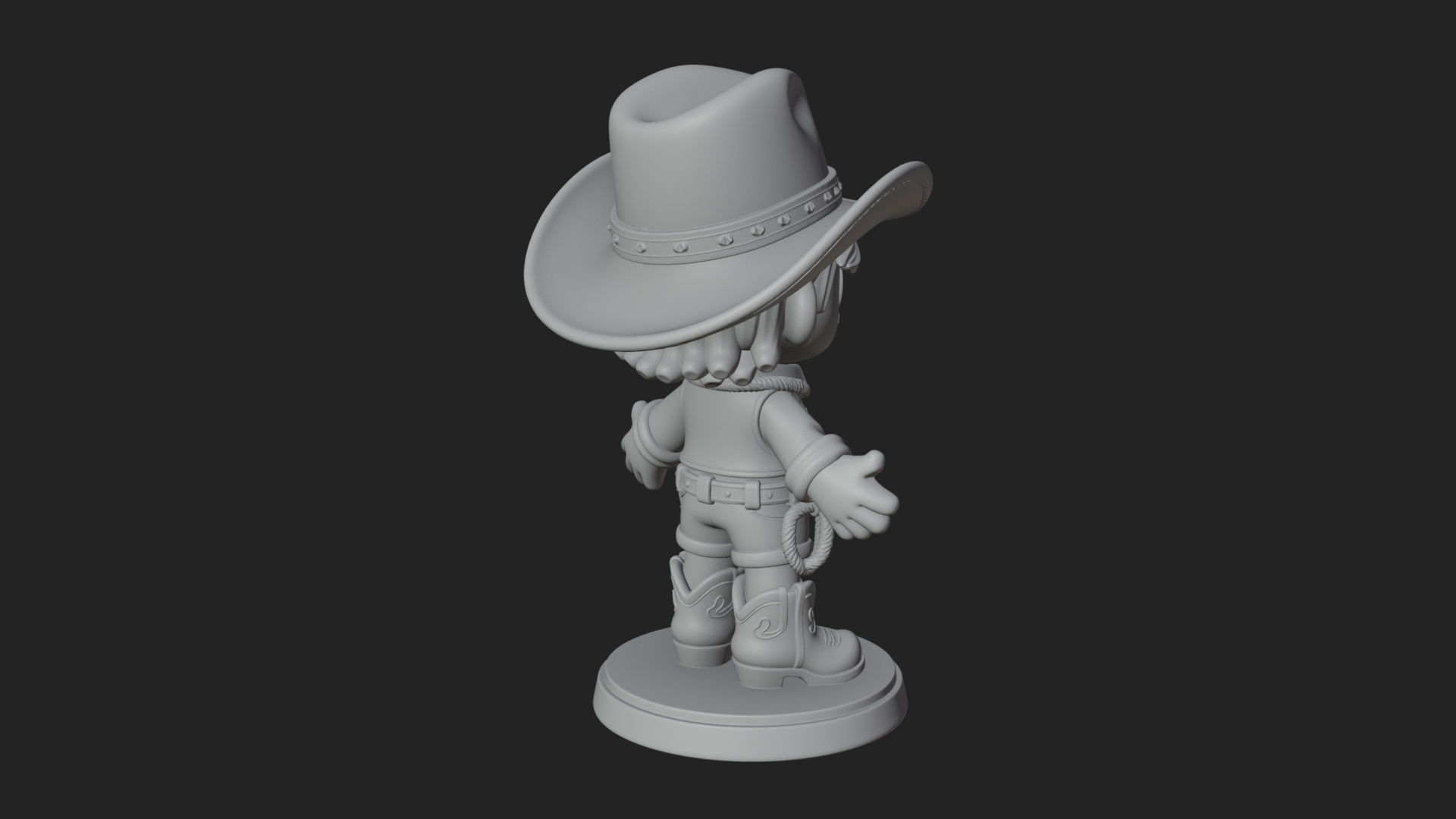 Chibi Cowboy Sheriff Statue Design 6 3D Print Model 3D Model