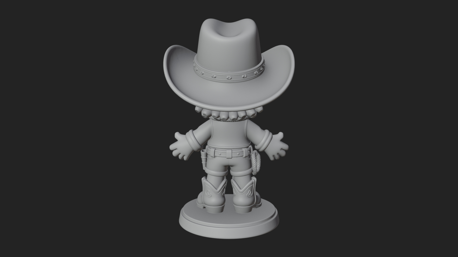 Chibi Cowboy Sheriff Statue Design 6 3D Print Model 3D Model