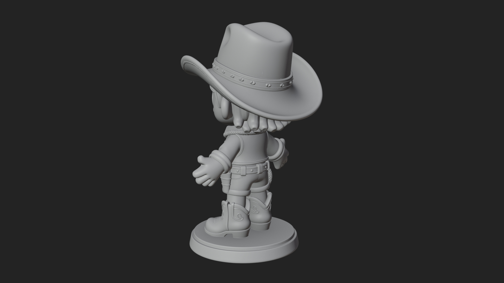 Chibi Cowboy Sheriff Statue Design 6 3D Print Model 3D Model