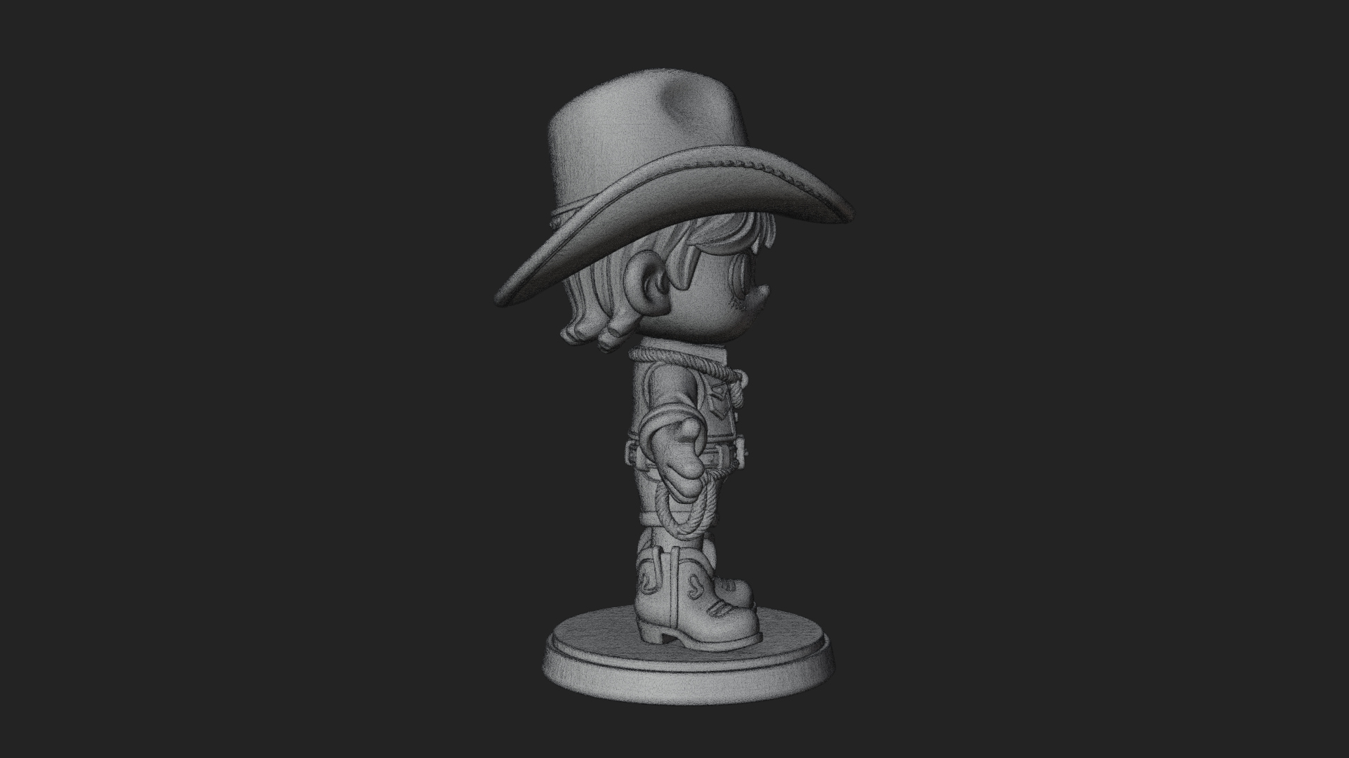 Chibi Cowboy Sheriff Statue Design 6 3D Print Model 3D Model