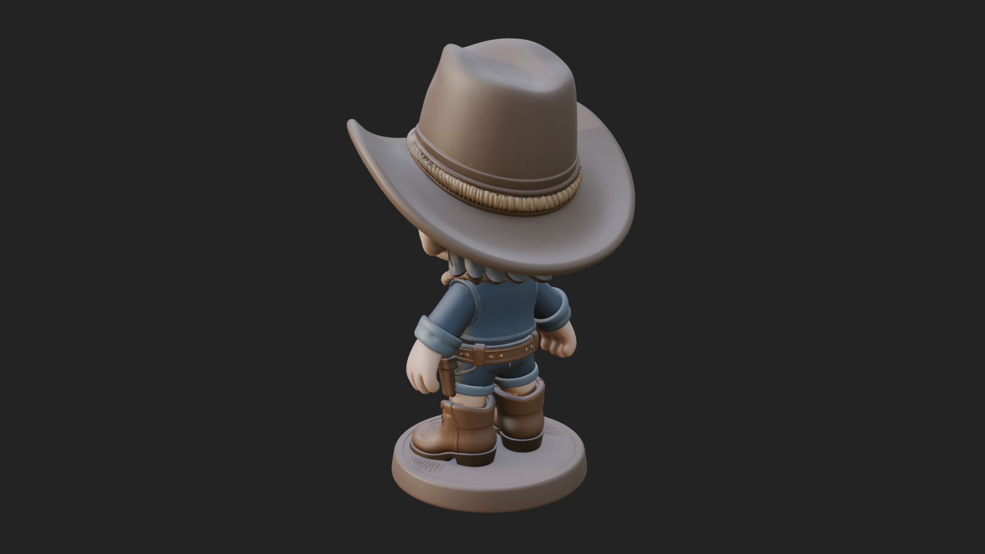 Chibi Cowboy Sheriff Statue Design 7 3D Print Model 3D Model
