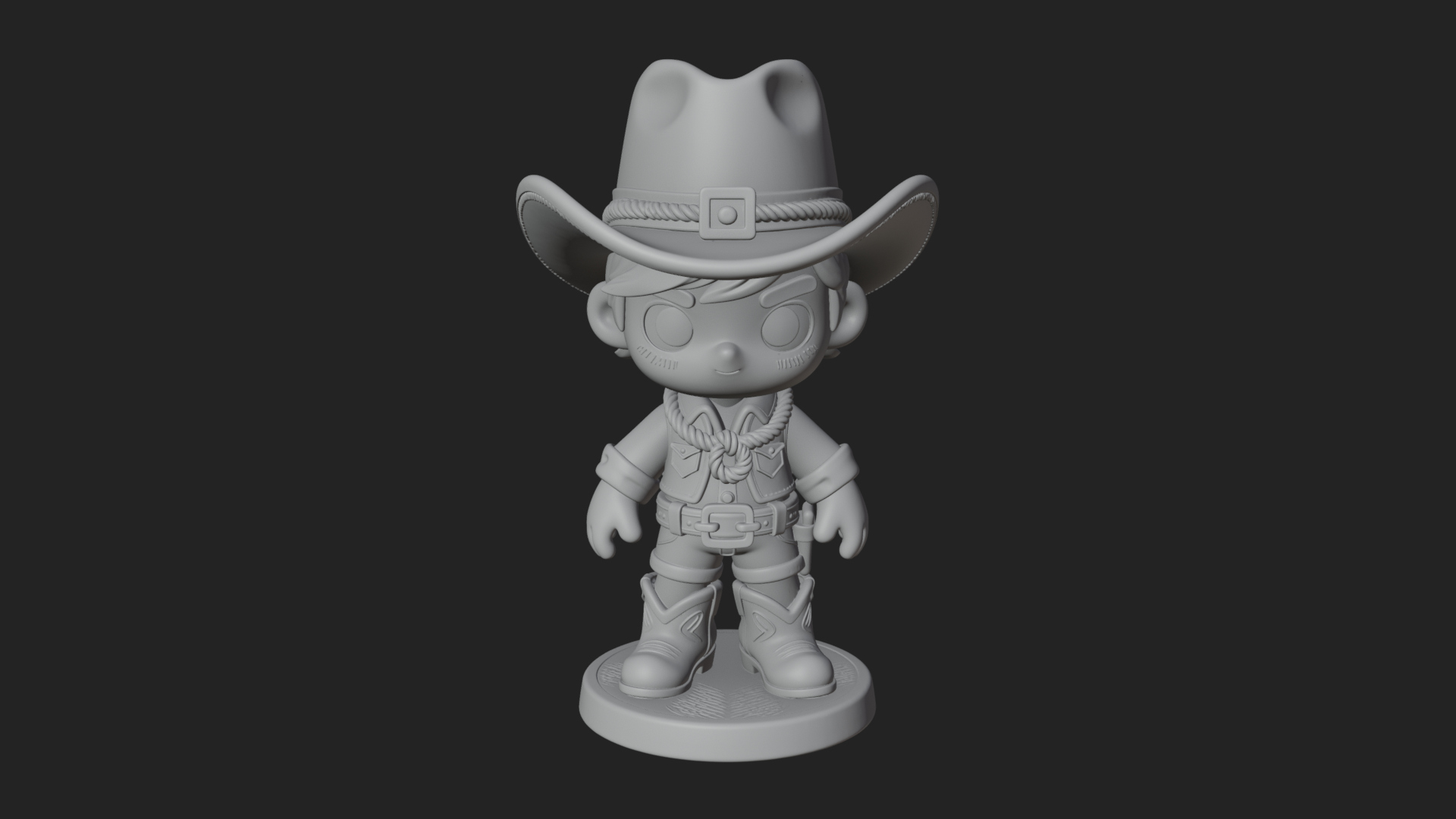 Chibi Cowboy Sheriff Statue Design 7 3D Print Model 3D Model