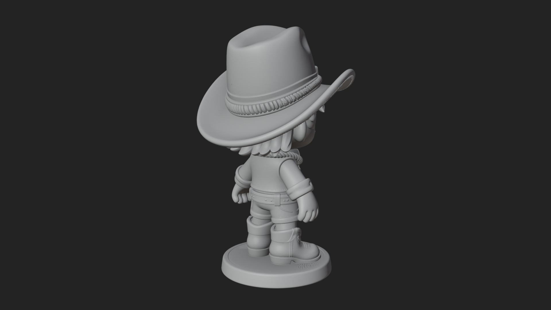 Chibi Cowboy Sheriff Statue Design 7 3D Print Model 3D Model
