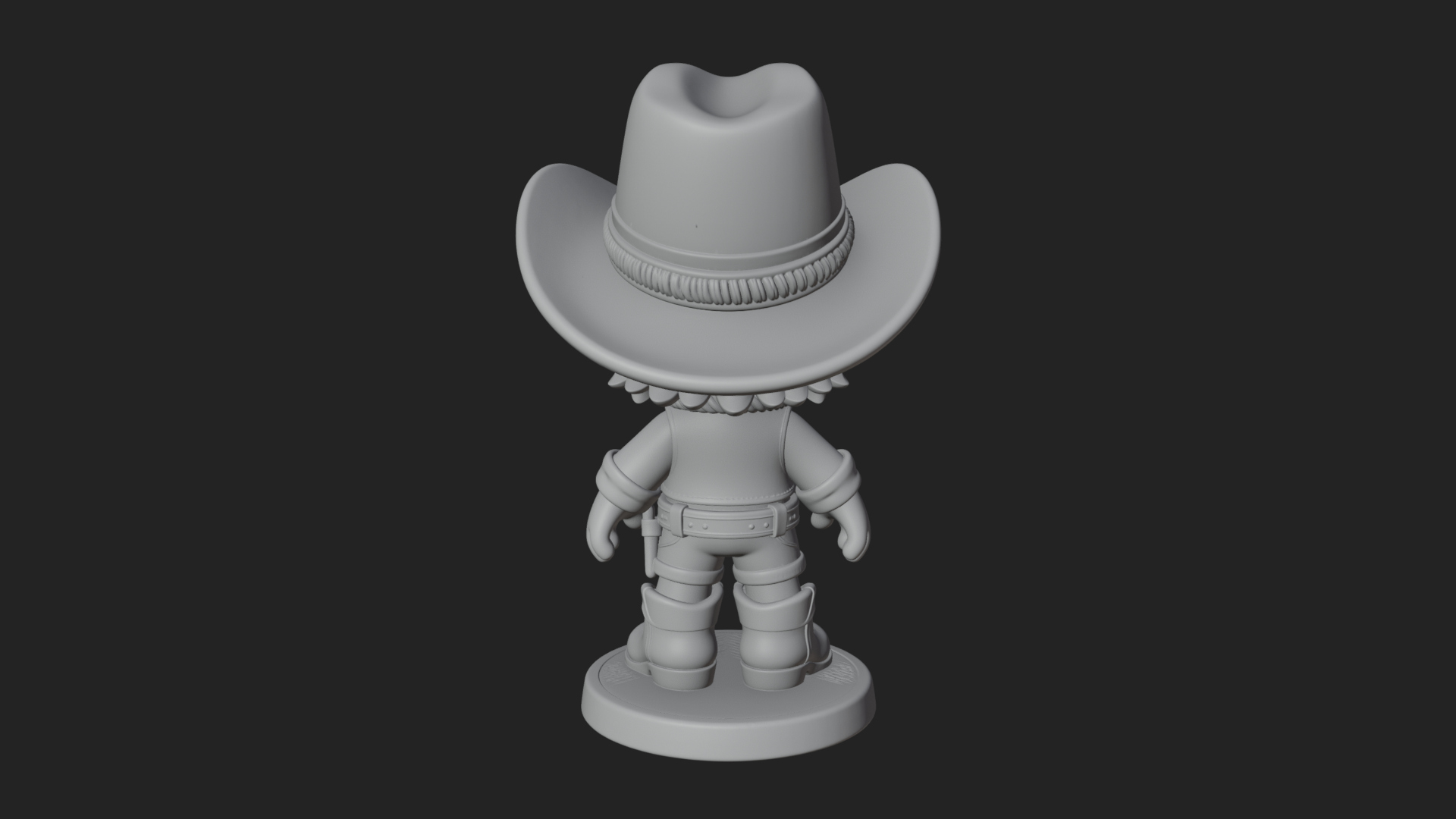 Chibi Cowboy Sheriff Statue Design 7 3D Print Model 3D Model
