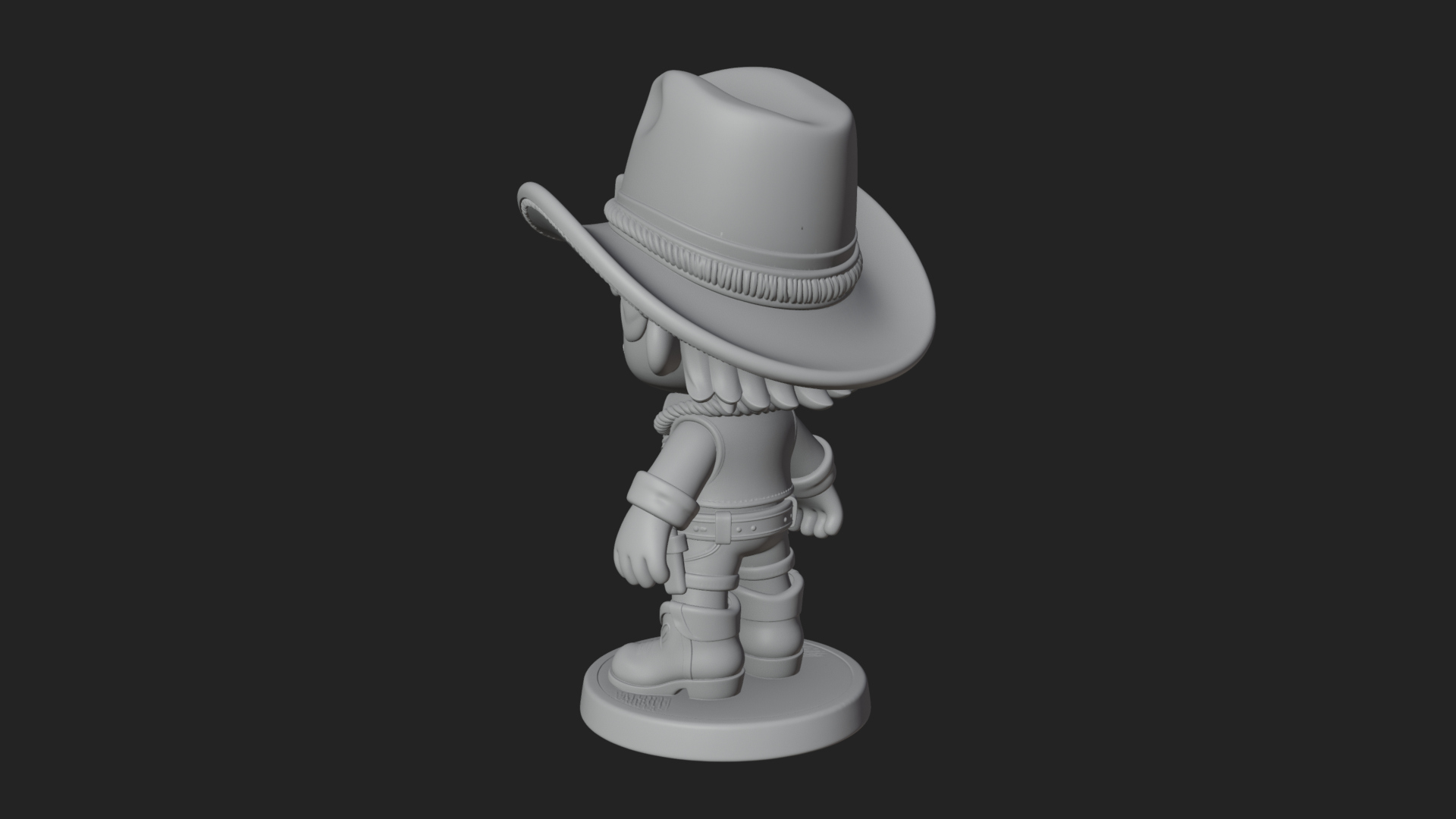 Chibi Cowboy Sheriff Statue Design 7 3D Print Model 3D Model