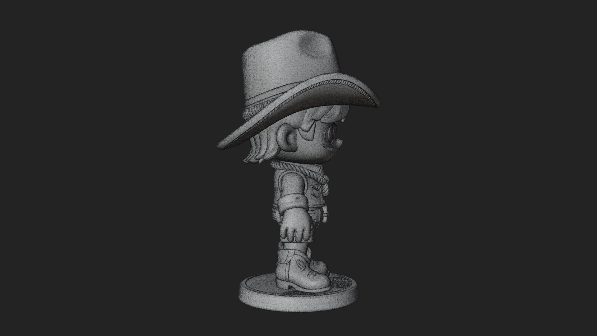 Chibi Cowboy Sheriff Statue Design 7 3D Print Model 3D Model