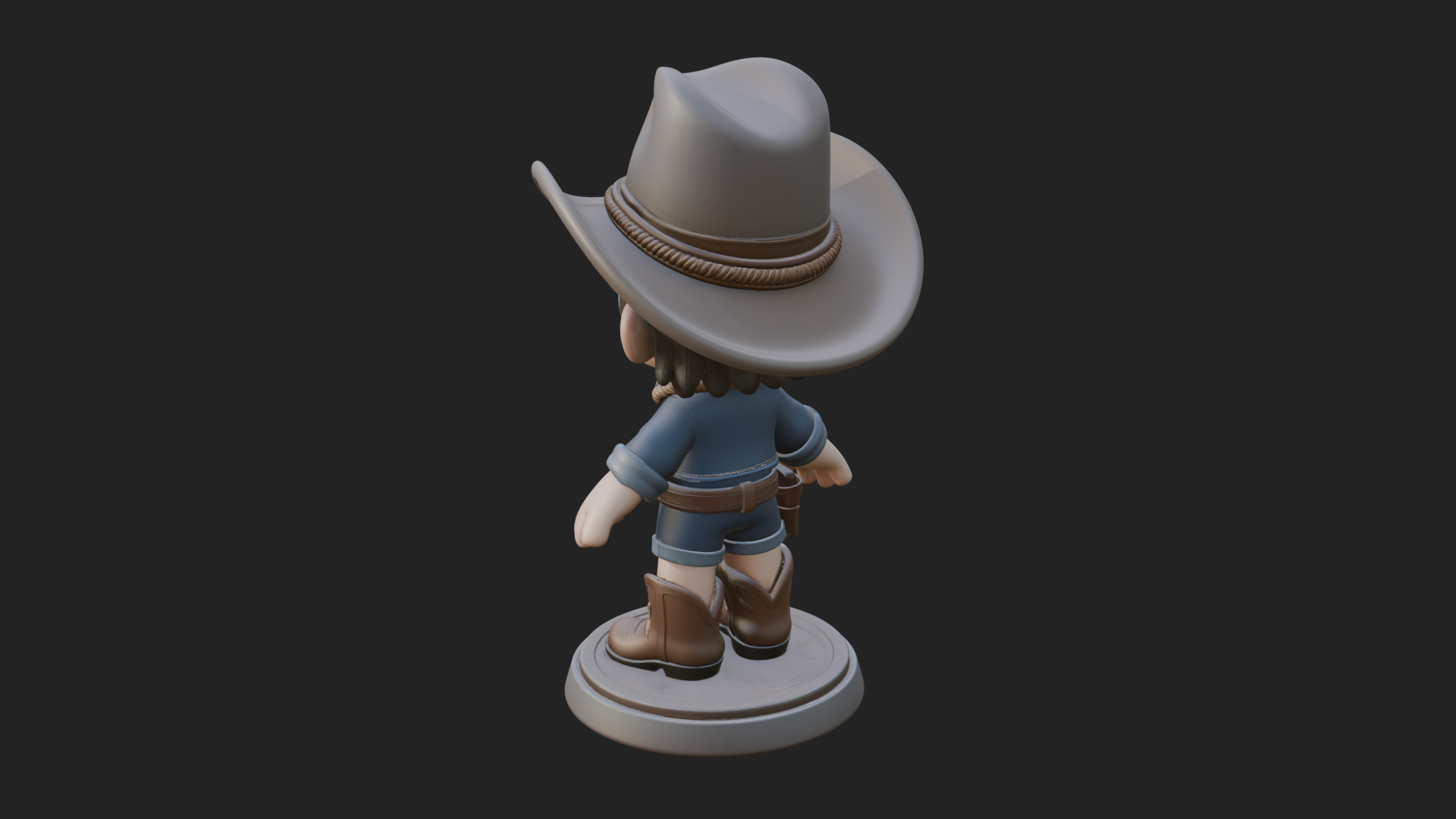 Chibi Cowboy Sheriff Statue Design 8 3D Print Model 3D Model