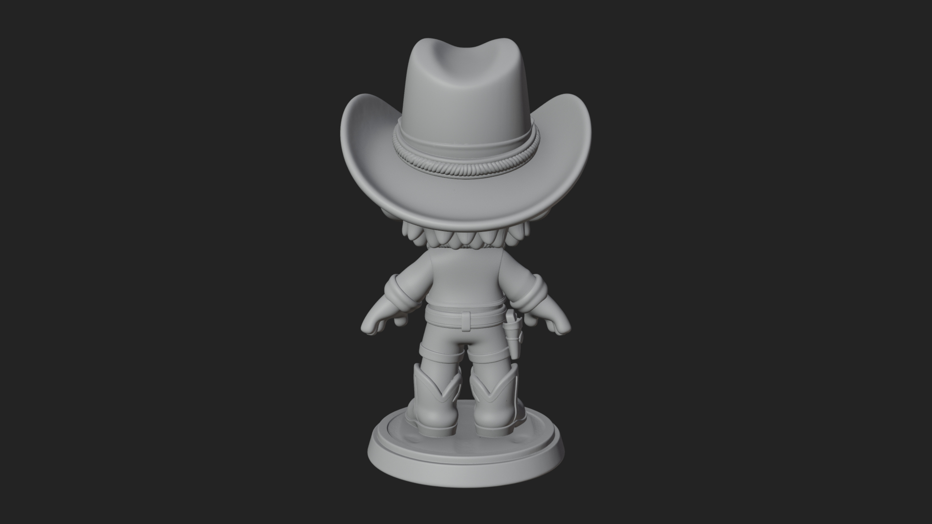 Chibi Cowboy Sheriff Statue Design 8 3D Print Model 3D Model