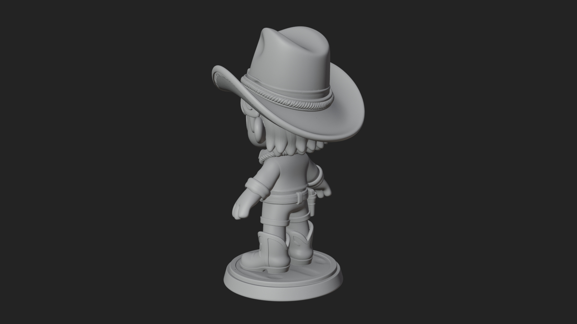 Chibi Cowboy Sheriff Statue Design 8 3D Print Model 3D Model