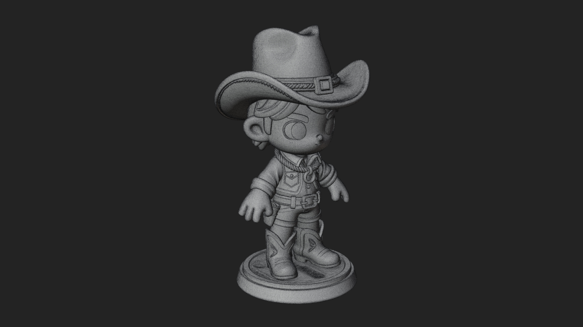 Chibi Cowboy Sheriff Statue Design 8 3D Print Model 3D Model
