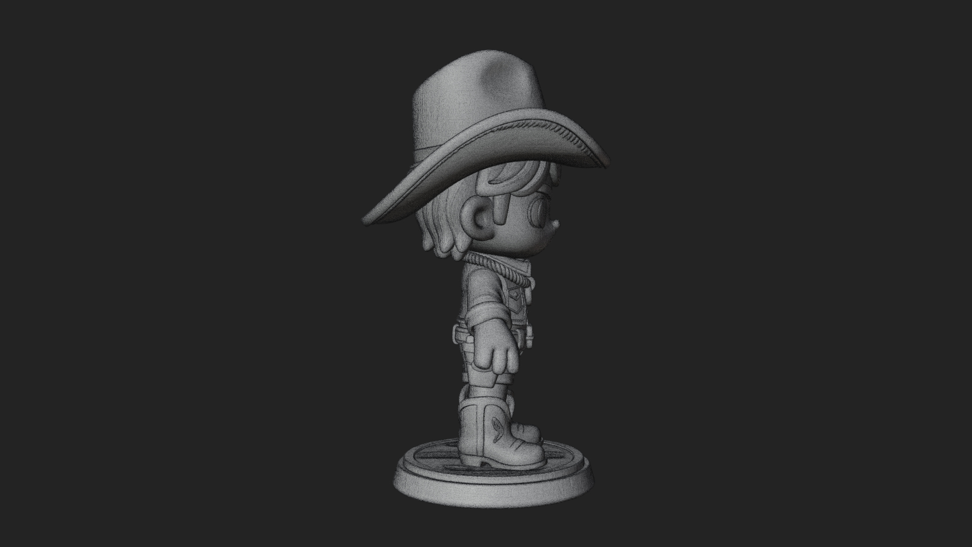Chibi Cowboy Sheriff Statue Design 8 3D Print Model 3D Model