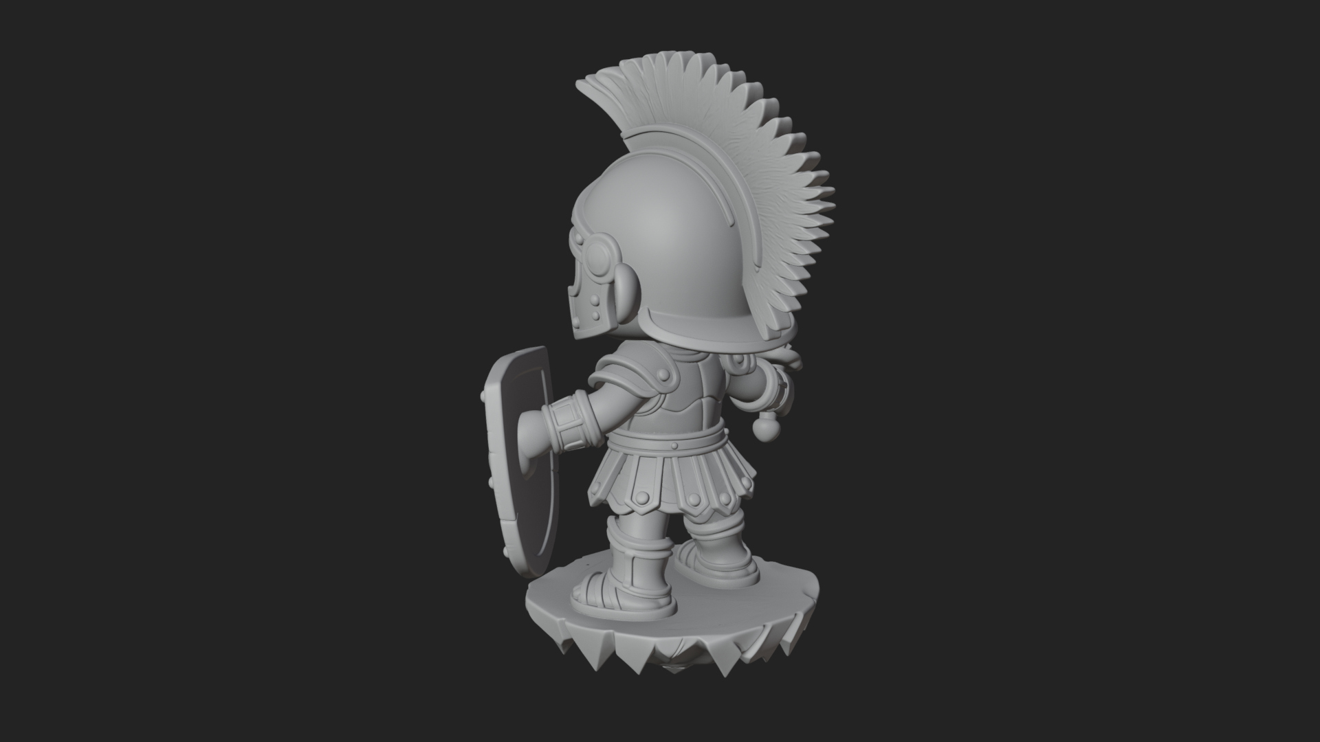 Chibi Crested Helm Soldier Statue Design 1 3D Print Model 3D Model