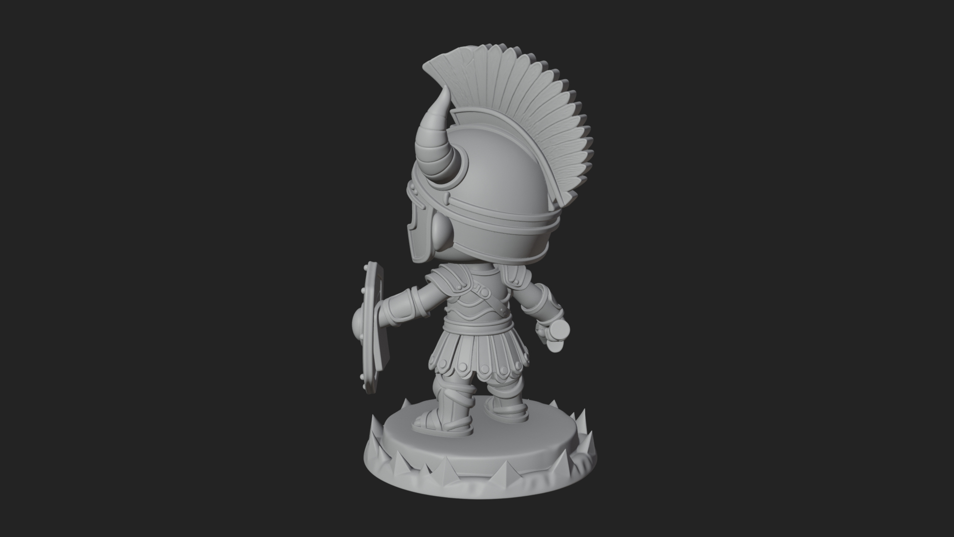 Chibi Crested Helm Soldier Statue Design 2 3D Print Model 3D Model