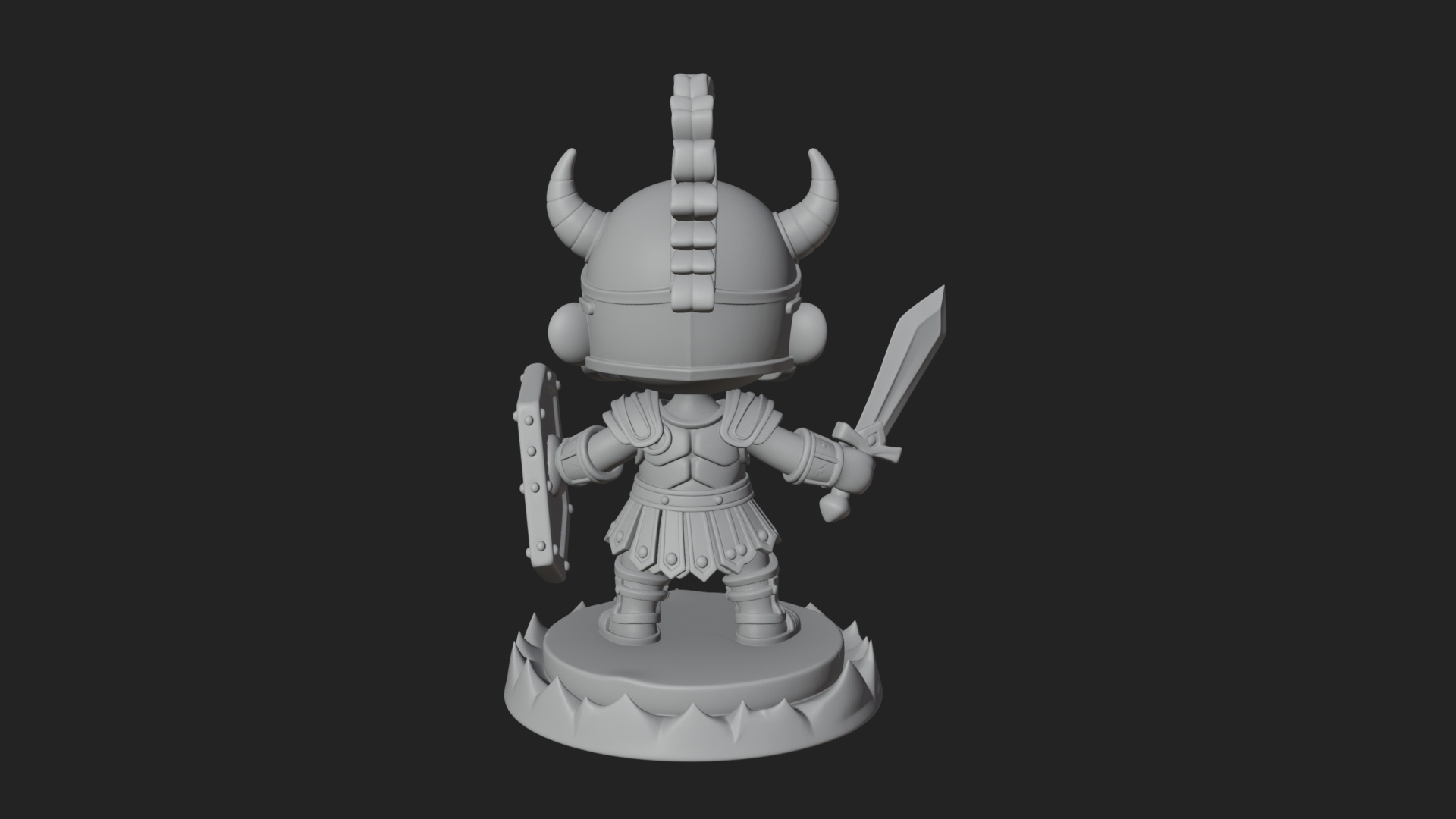 Chibi Crested Helm Soldier Statue Design 3 3D Print Model 3D Model