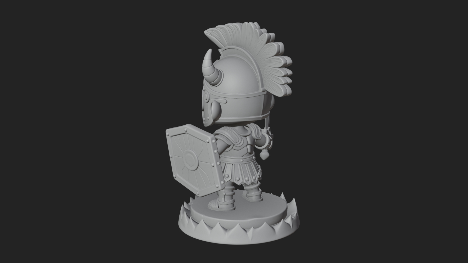 Chibi Crested Helm Soldier Statue Design 3 3D Print Model 3D Model