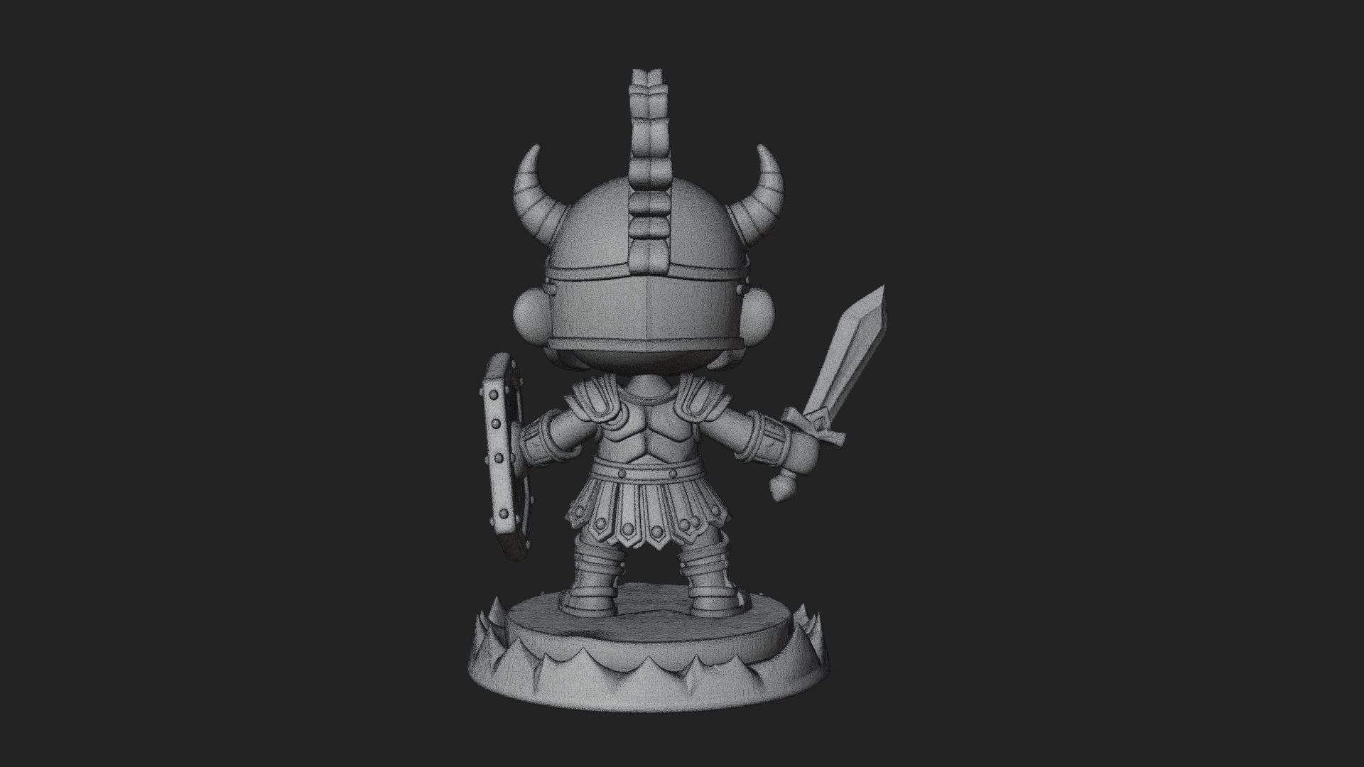 Chibi Crested Helm Soldier Statue Design 3 3D Print Model 3D Model