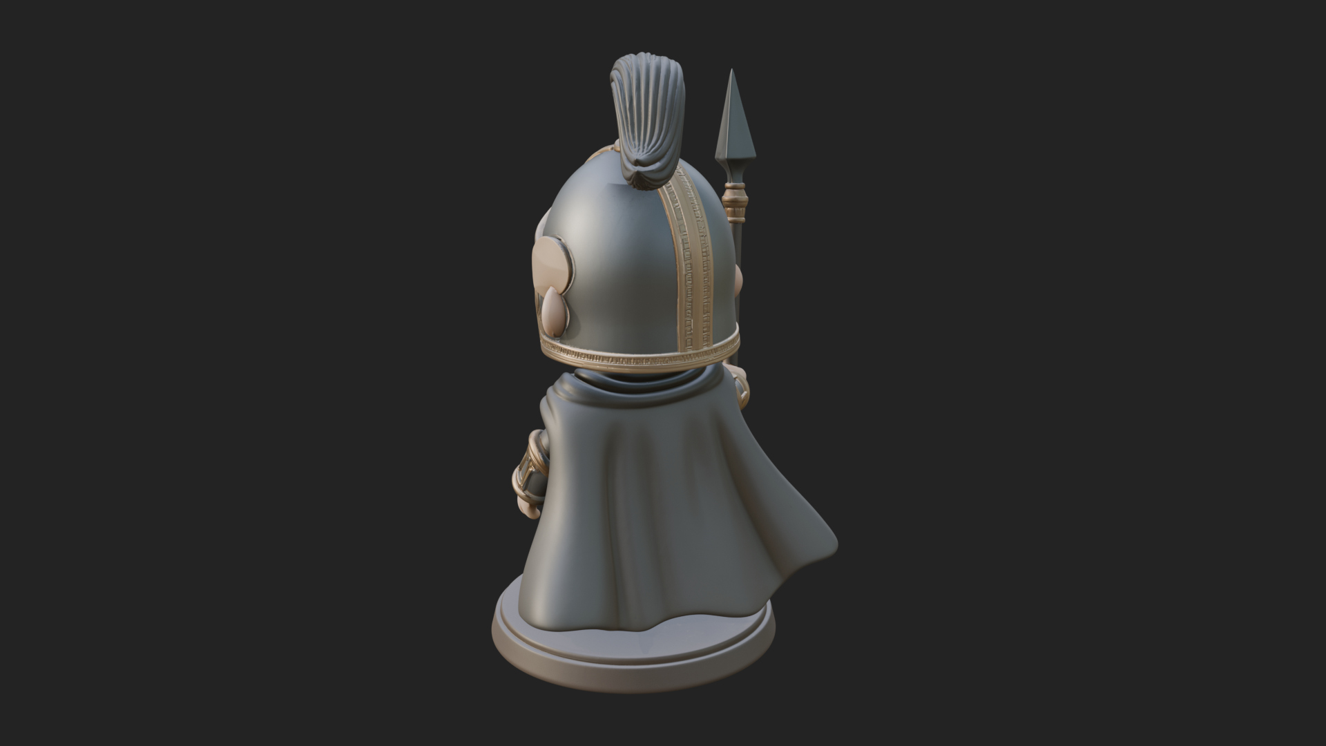 Chibi Crested Helm Soldier Statue Design 5 3D Print Model 3D Model