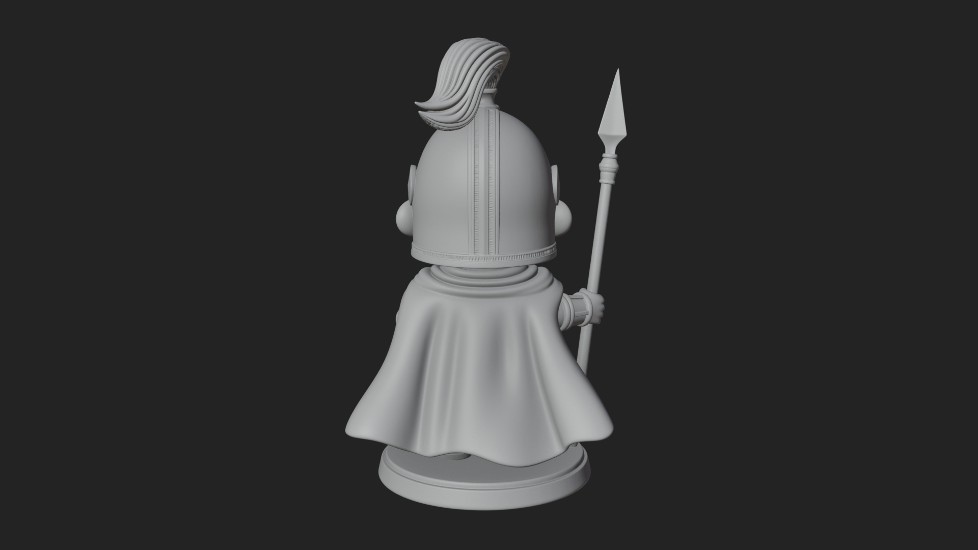 Chibi Crested Helm Soldier Statue Design 5 3D Print Model 3D Model