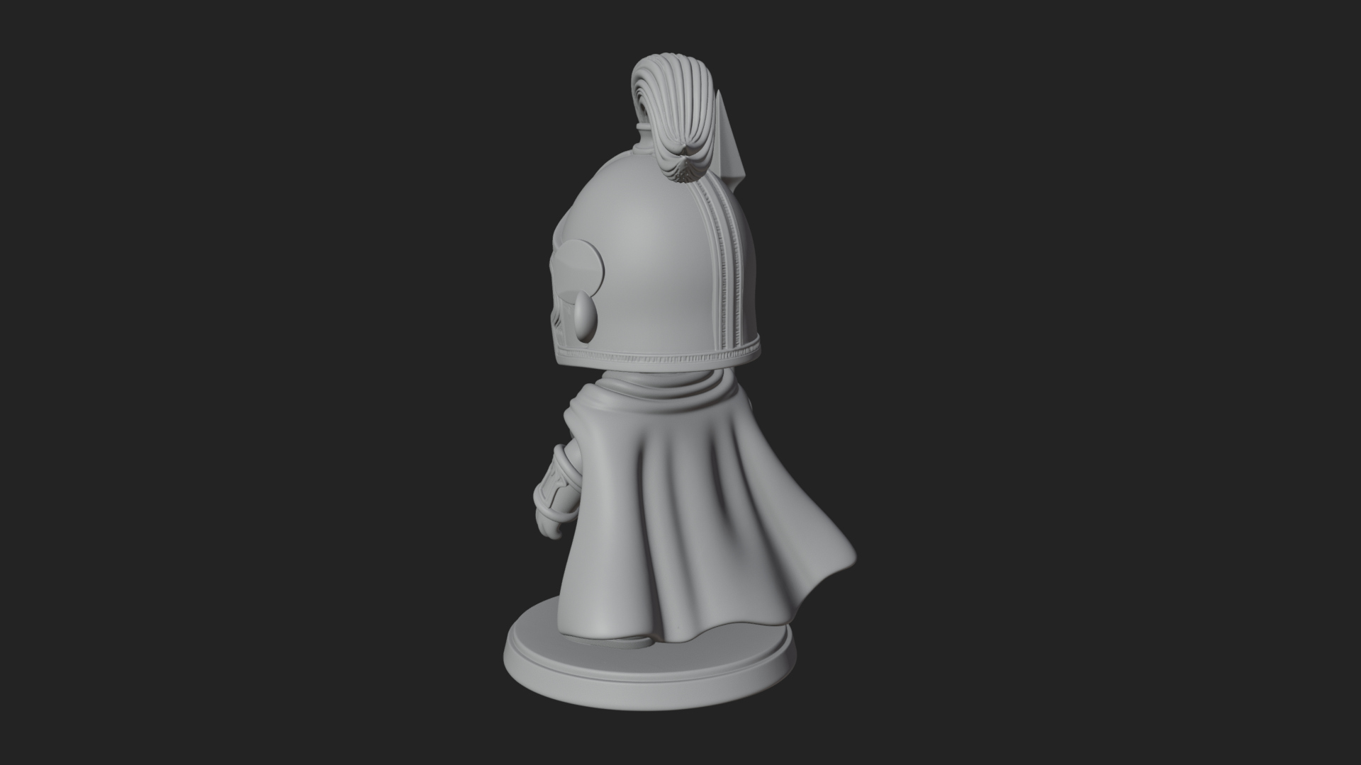 Chibi Crested Helm Soldier Statue Design 5 3D Print Model 3D Model