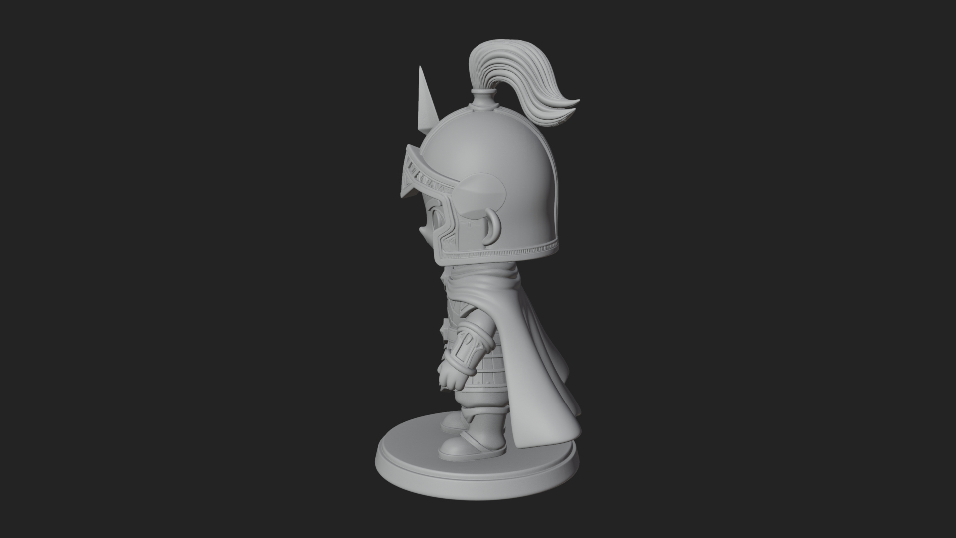 Chibi Crested Helm Soldier Statue Design 5 3D Print Model 3D Model