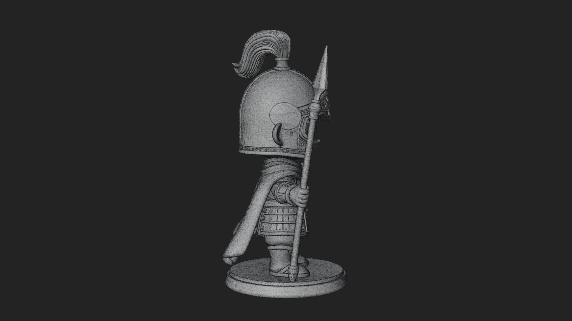 Chibi Crested Helm Soldier Statue Design 5 3D Print Model 3D Model