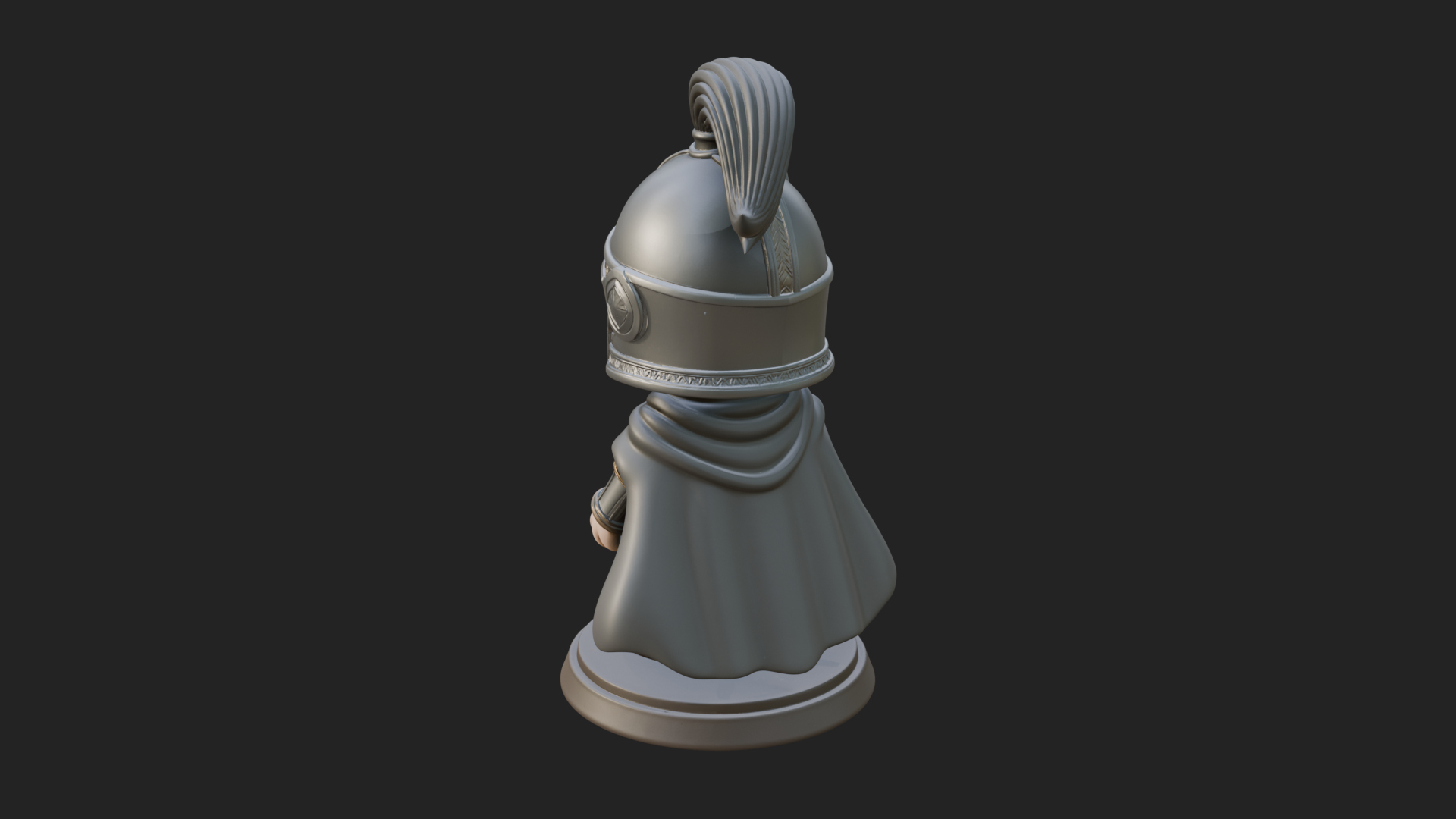 Chibi Crested Helm Soldier Statue Design 6 3D Print Model 3D Model