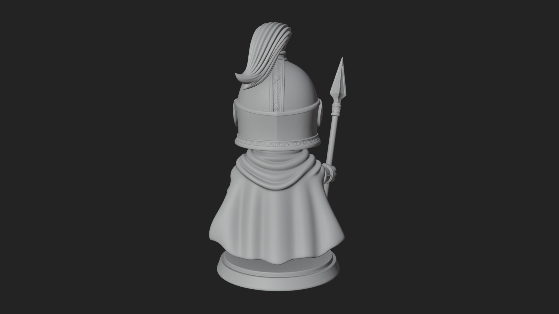 Chibi Crested Helm Soldier Statue Design 6 3D Print Model 3D Model