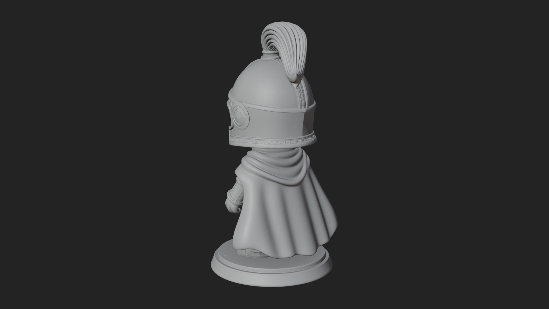 Chibi Crested Helm Soldier Statue Design 6 3D Print Model 3D Model