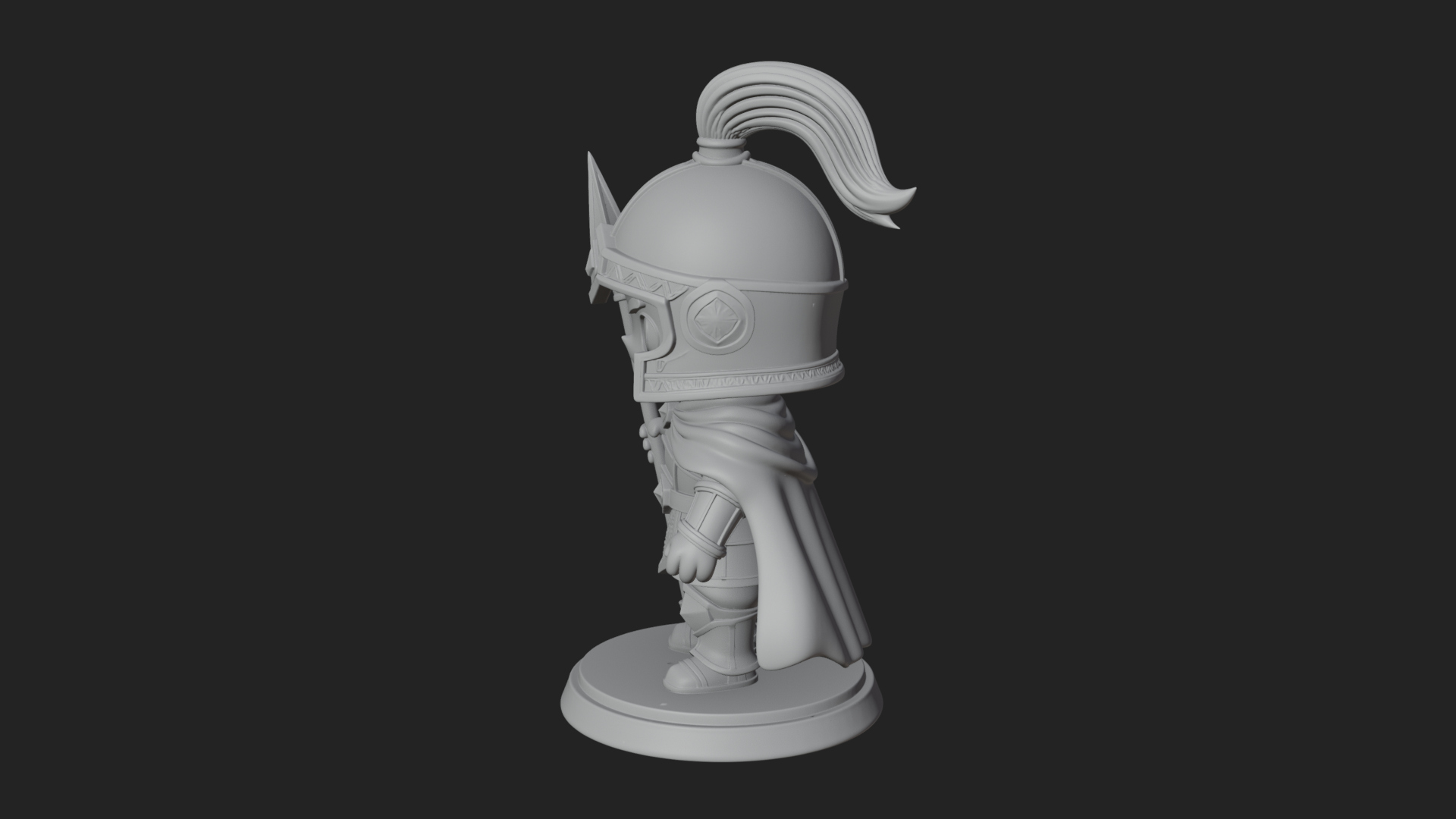Chibi Crested Helm Soldier Statue Design 6 3D Print Model 3D Model