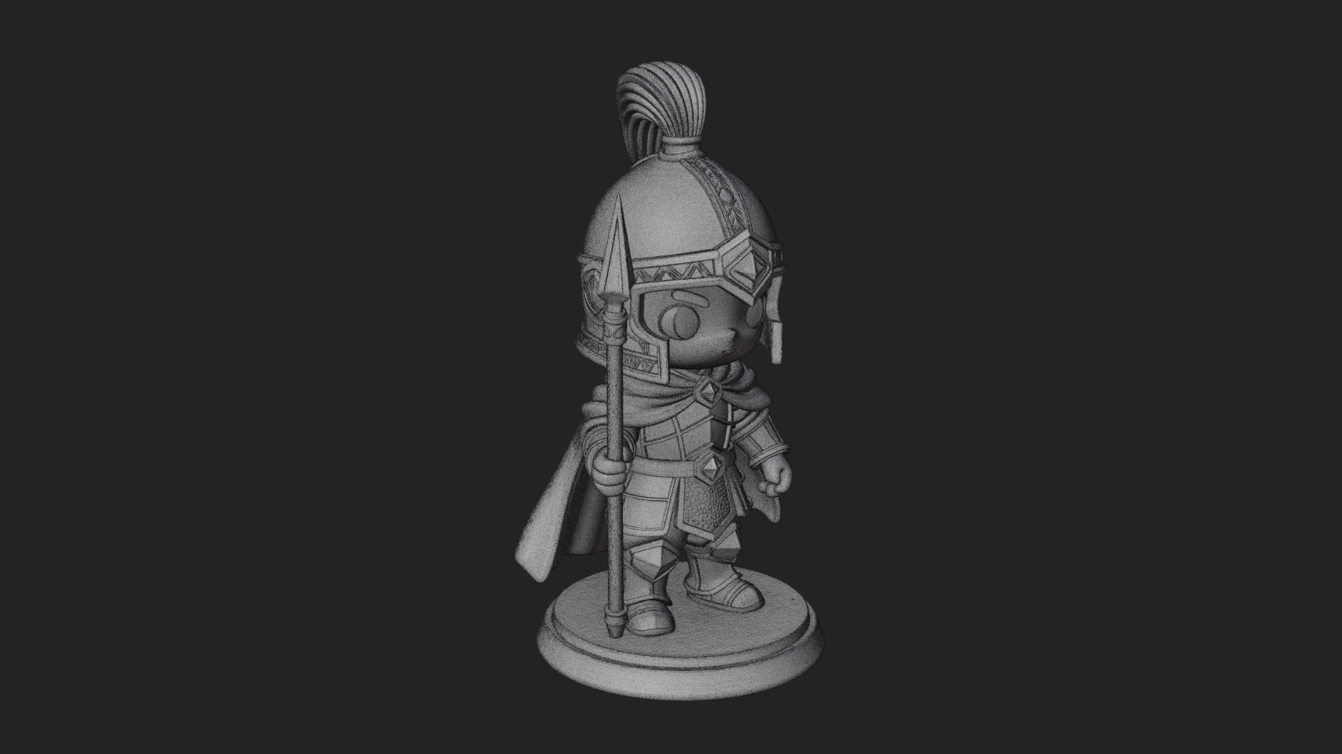 Chibi Crested Helm Soldier Statue Design 6 3D Print Model 3D Model