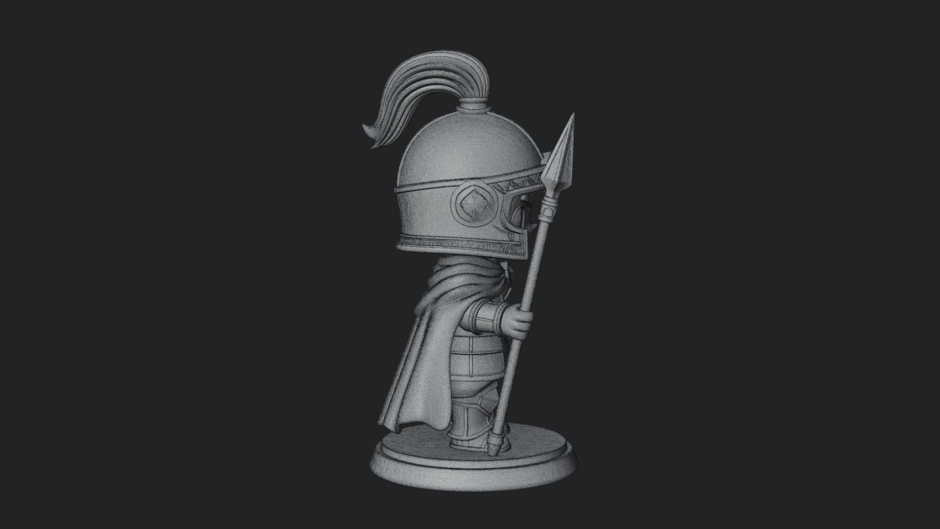 Chibi Crested Helm Soldier Statue Design 6 3D Print Model 3D Model