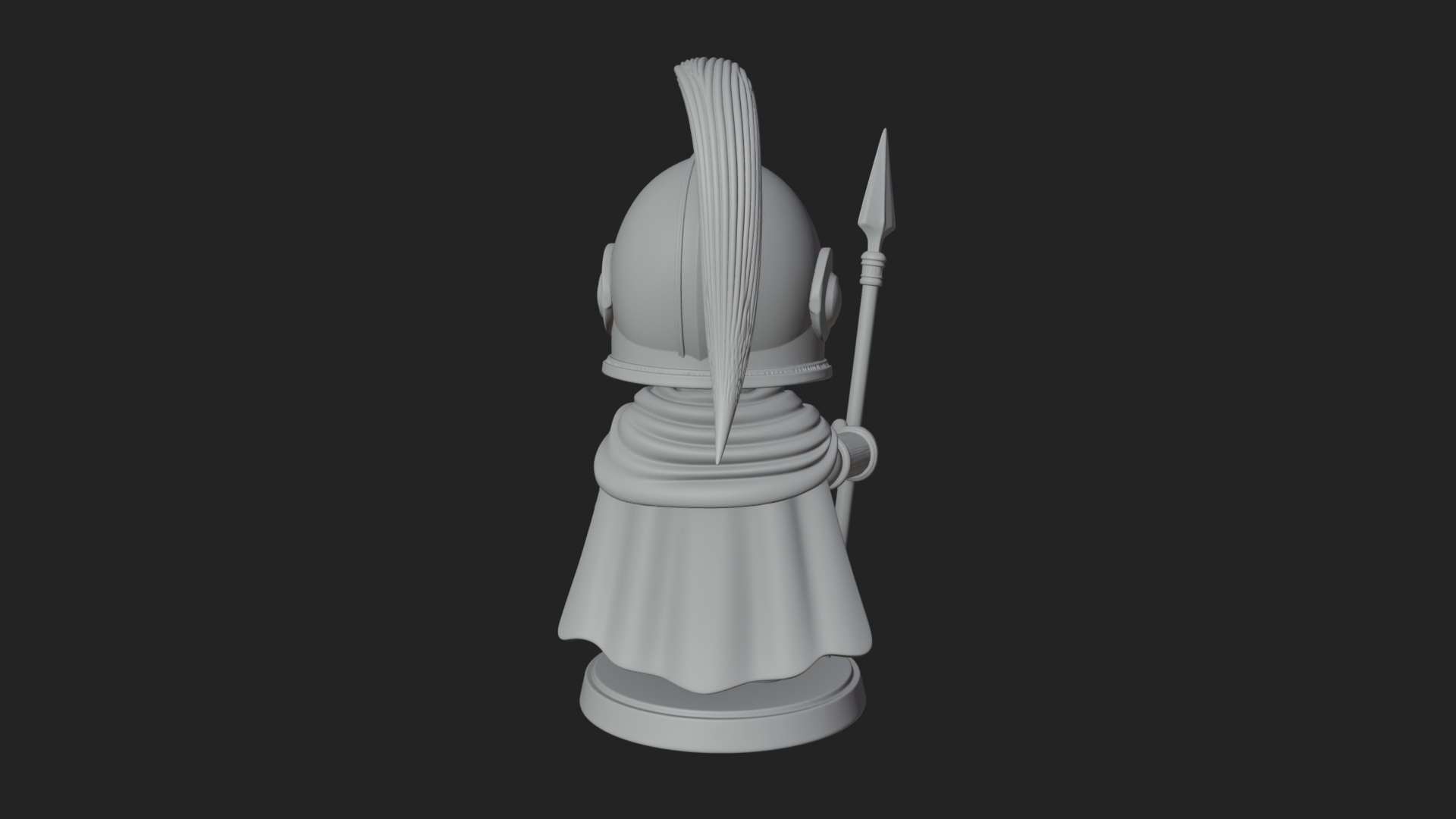 Chibi Crested Helm Soldier Statue Design 7 3D Print Model 3D Model