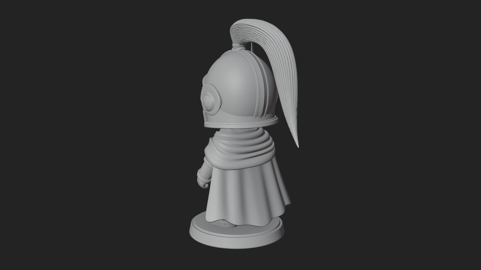 Chibi Crested Helm Soldier Statue Design 7 3D Print Model 3D Model