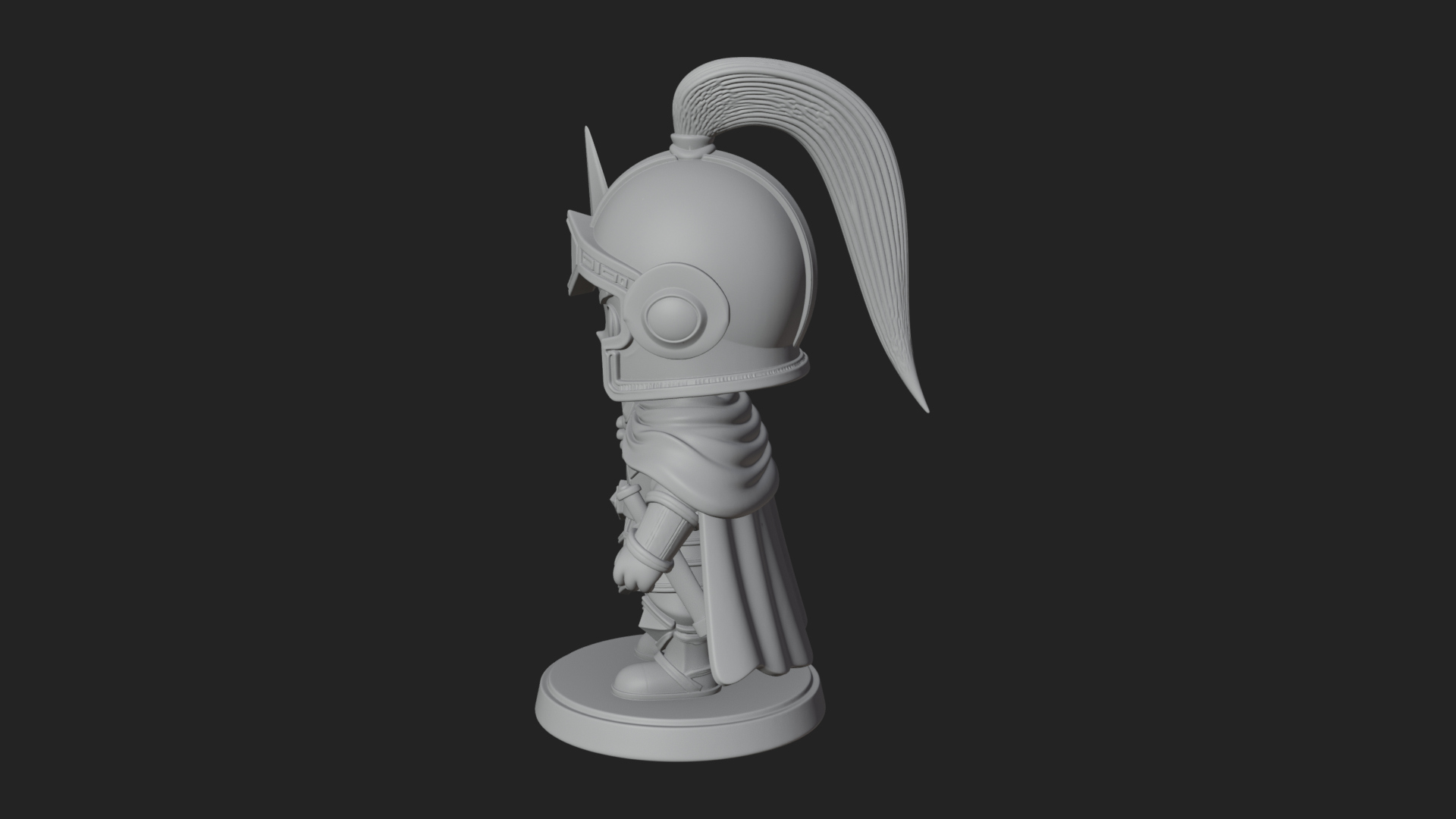 Chibi Crested Helm Soldier Statue Design 7 3D Print Model 3D Model